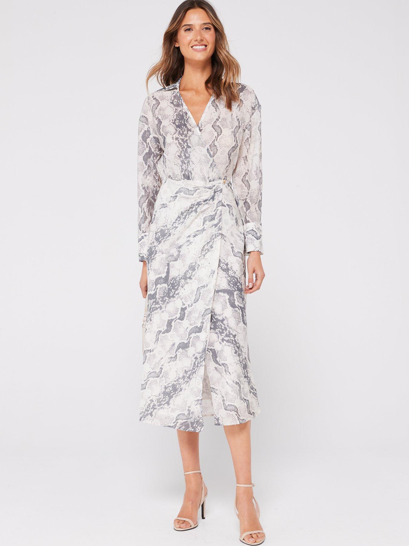 Image 3 of 5 of Mango Snake Print Lyocell Dress