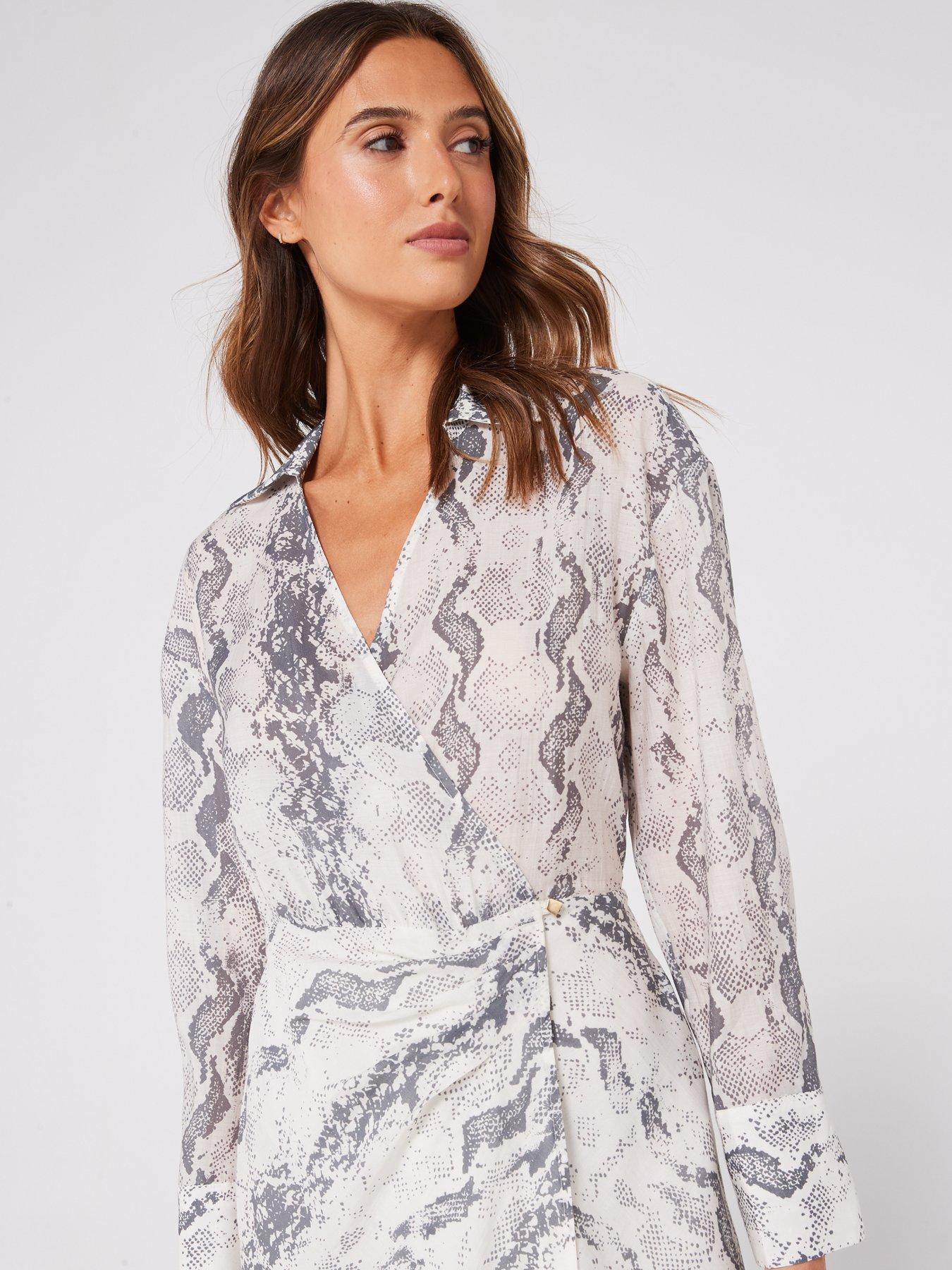 Image 4 of 5 of Mango Snake Print Lyocell Dress