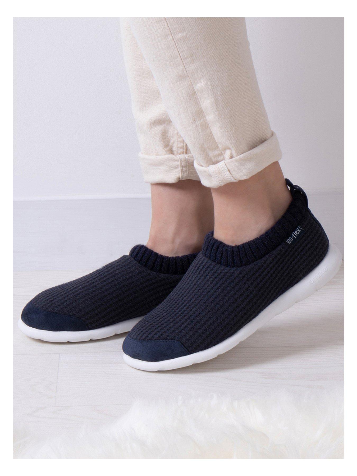 totes-isotoner-iso-flex-waffle-bootie-amp-memory-foam-navystillFront