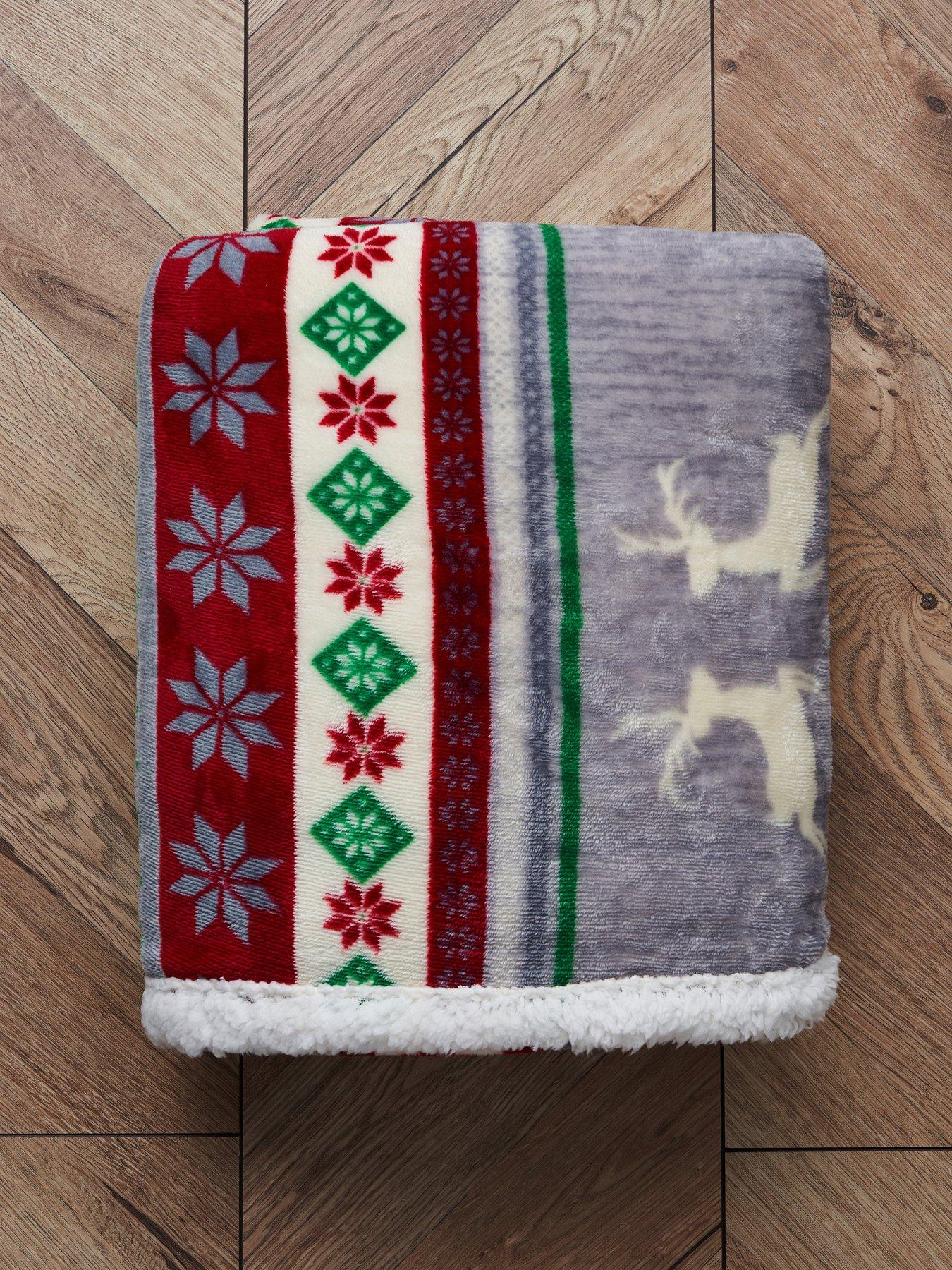 very-home-christmas-stag-stripe-throw-redstillFront