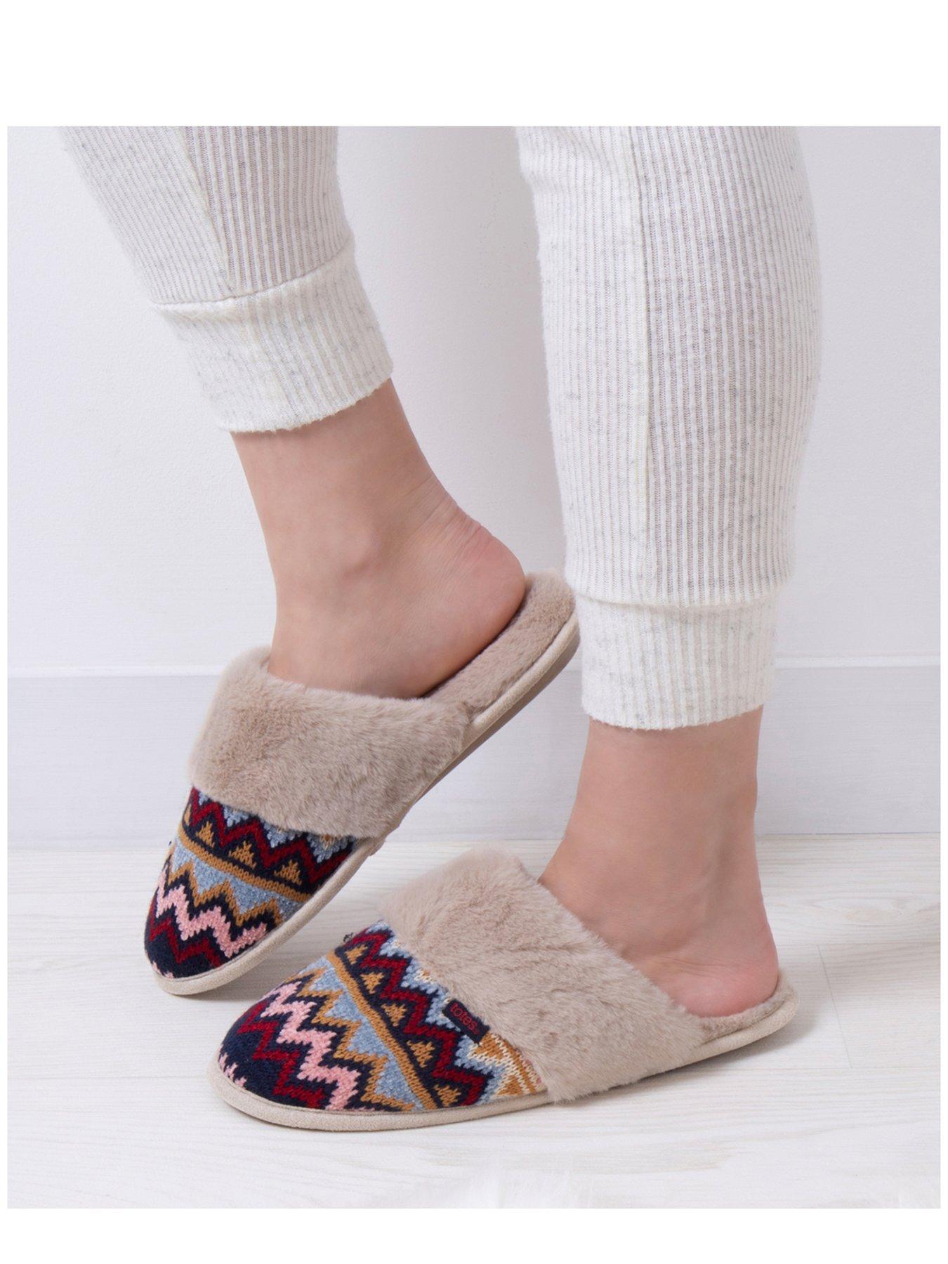 TOTES Fair Isle Knit Mule Slippers Multi Very Ireland