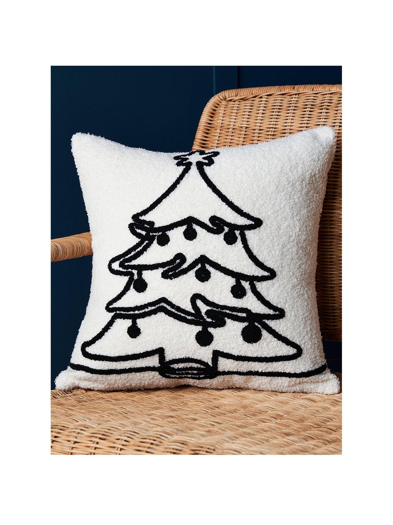 Very Home Christmas Tree Tufted Cushion