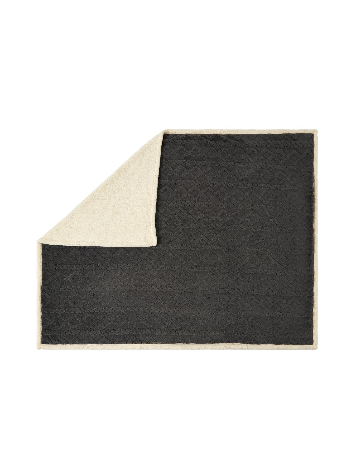 Image 5 of 6 of The Very Collection Cable Knit Sherpa Throw - Large - Cream