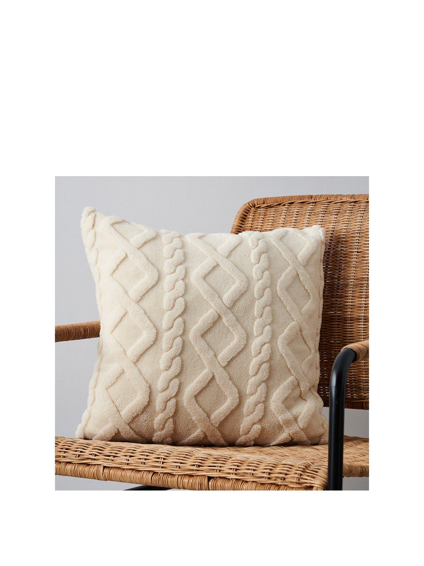The Very Collection Cable Knit Sherpa Cushion