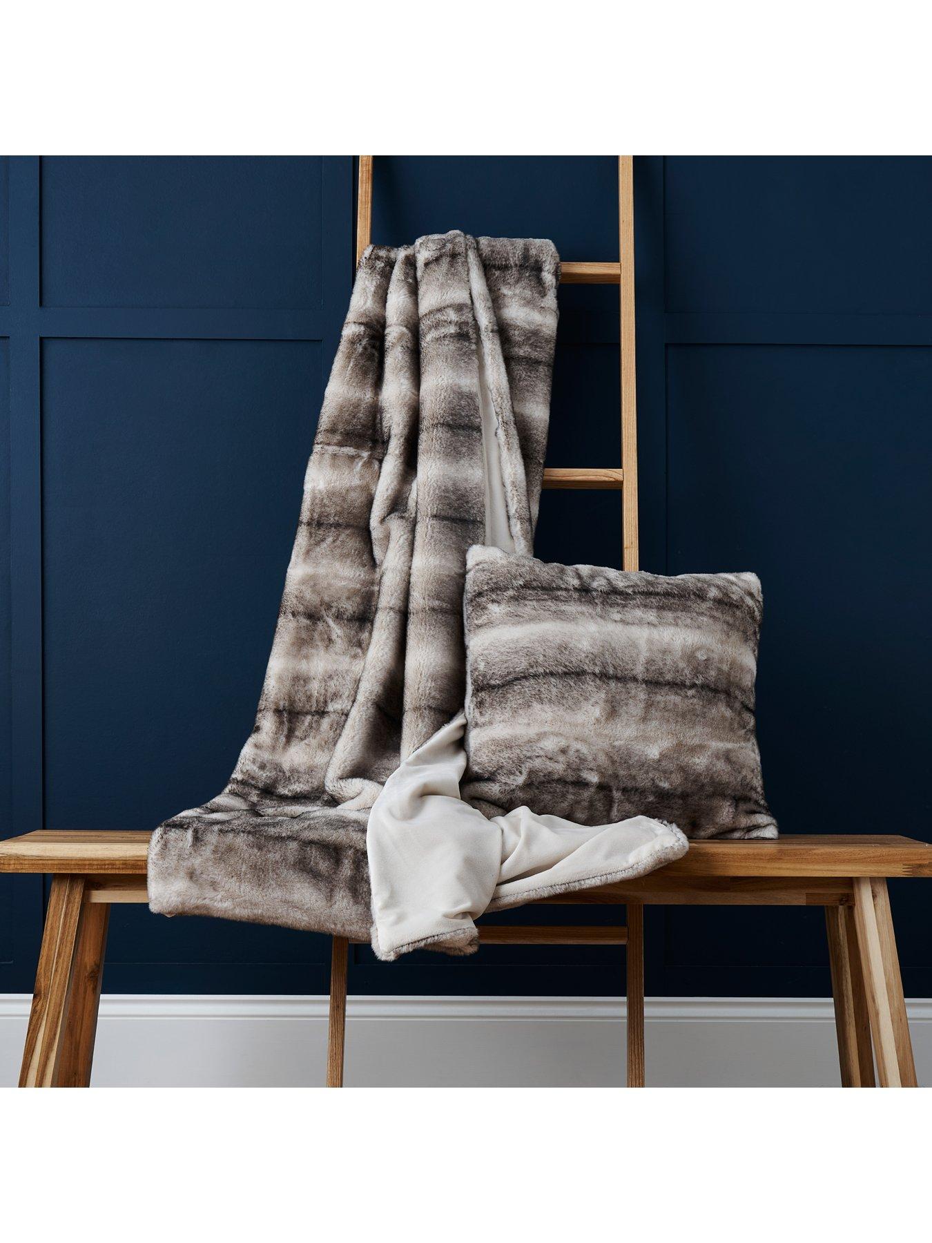 Image 6 of 6 of Very Home Alaskan Wolf Faux Fur Throw