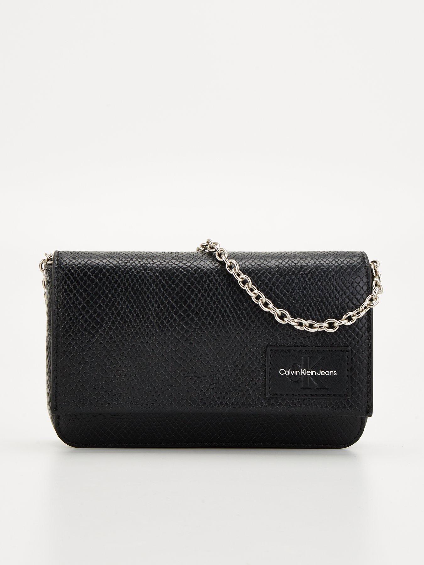 Calvin Klein Jeans Sculpted Snake Texture Crossbody Bag Black