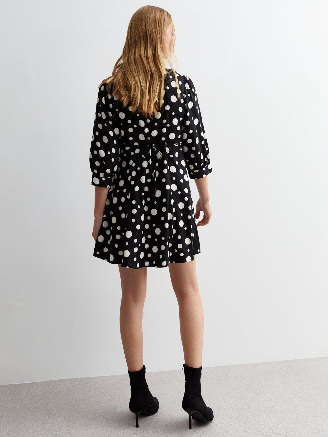 new-look-black-spot-satin-v-neck-mini-dressstillFront