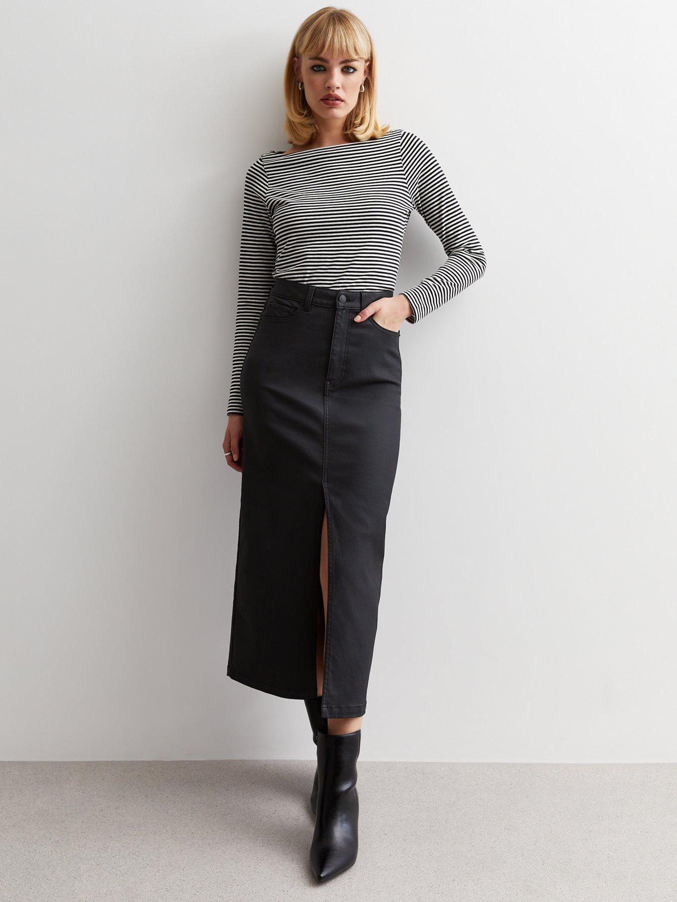 new-look-black-high-waist-split-hem-midaxi-skirt