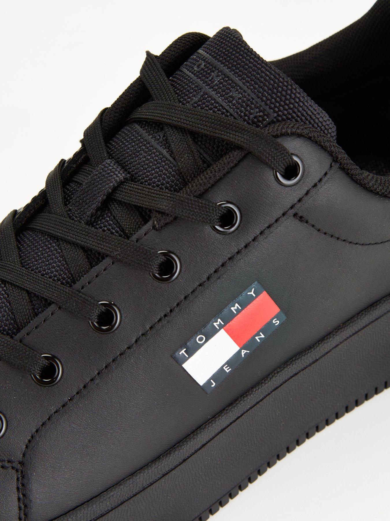 Image 6 of 6 of Tommy Jeans Leather Flatform Trainer - Black