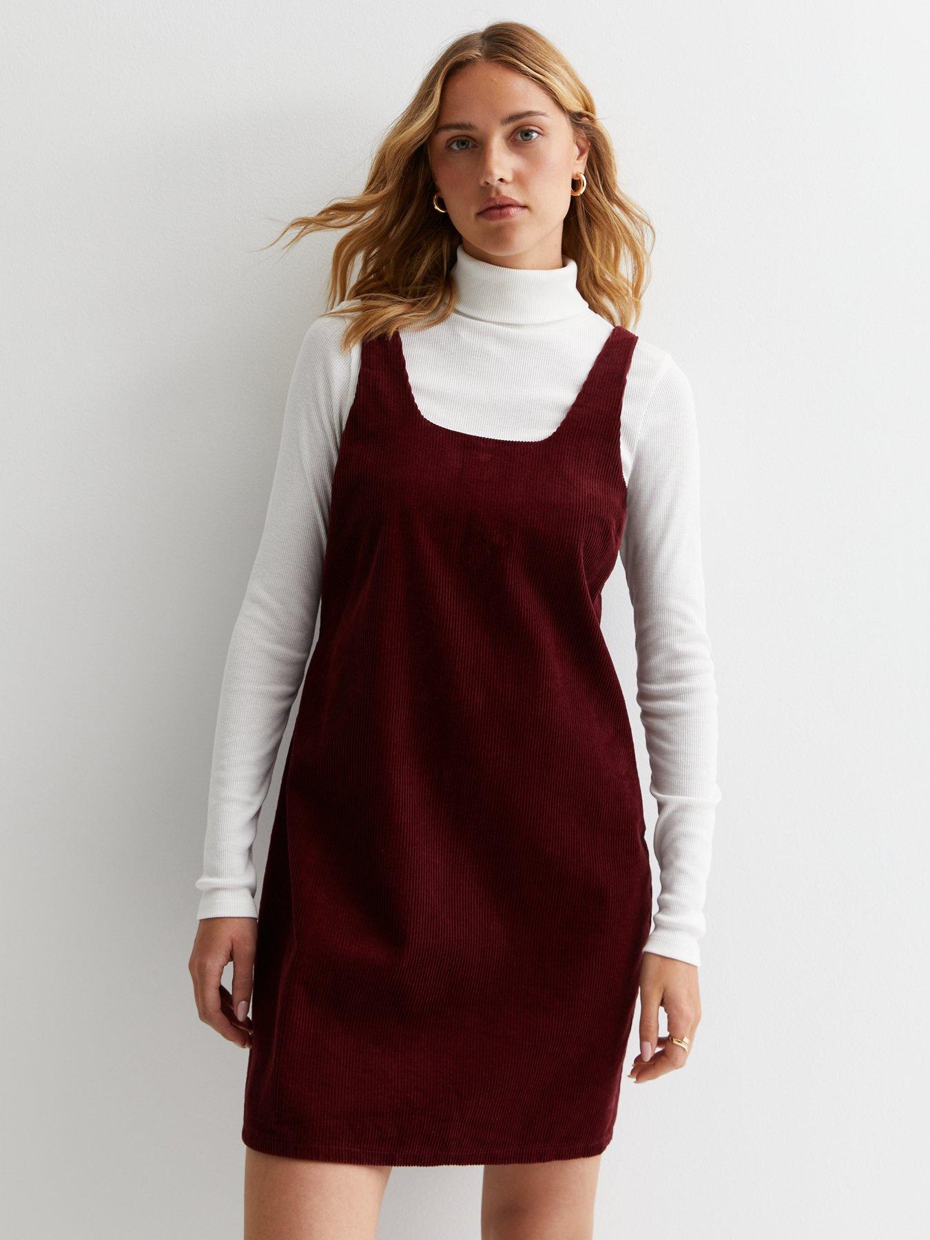 Pinafore dress burgundy best sale