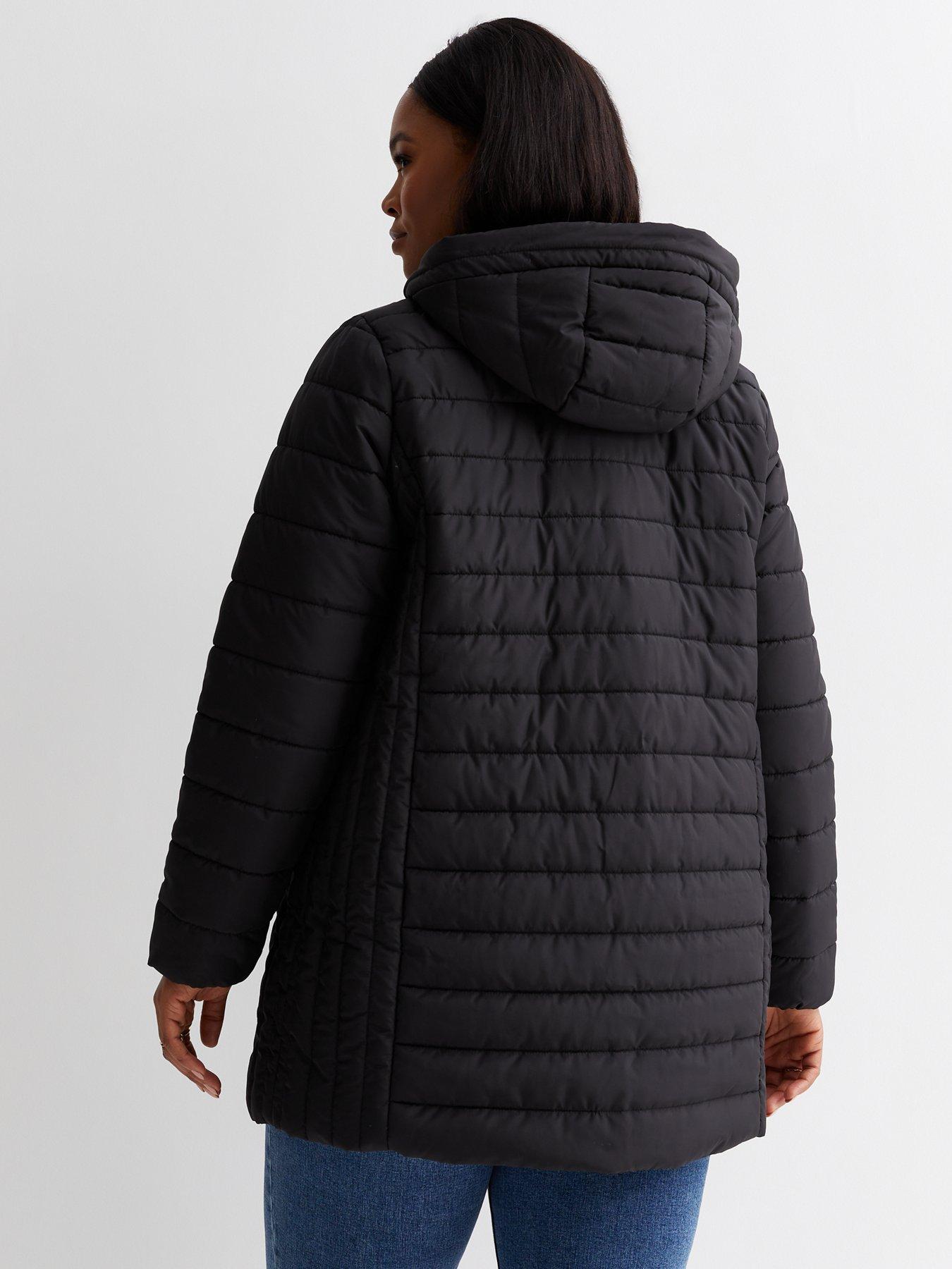 Lightweight padded clearance longline hooded coat