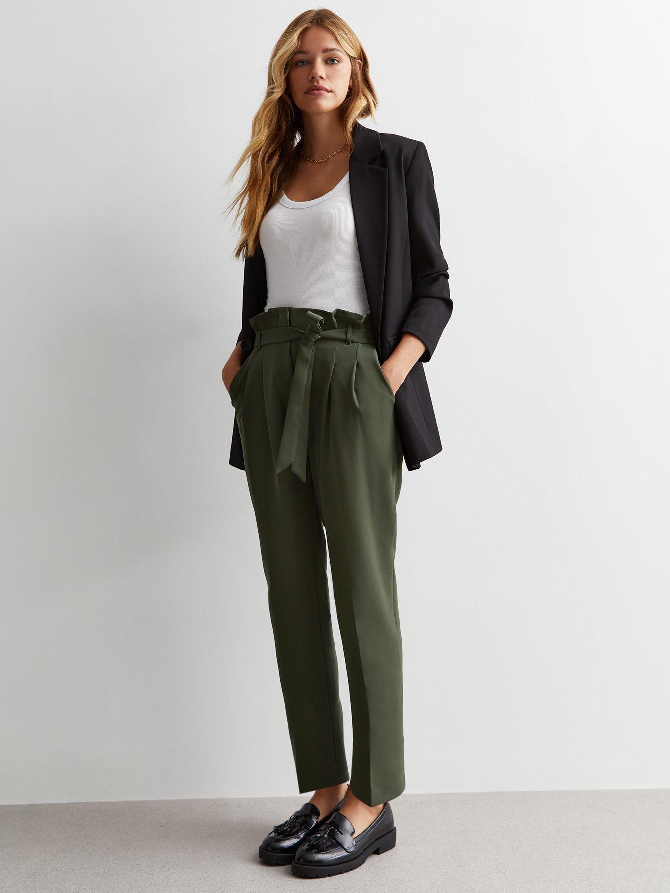 new-look-khaki-high-waist-paperbag-trousers