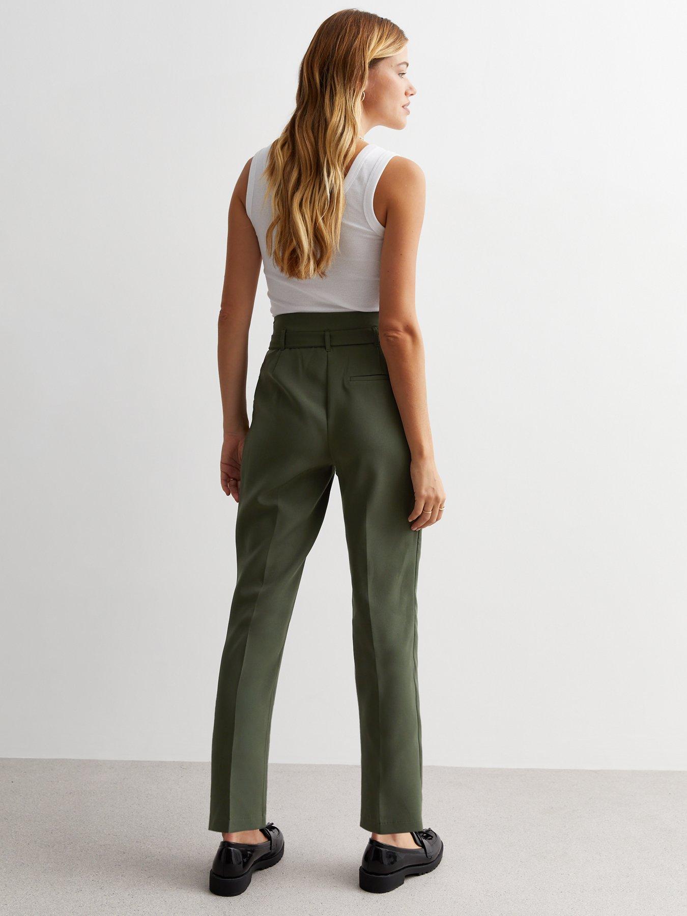 new-look-khaki-high-waist-paperbag-trousersstillFront