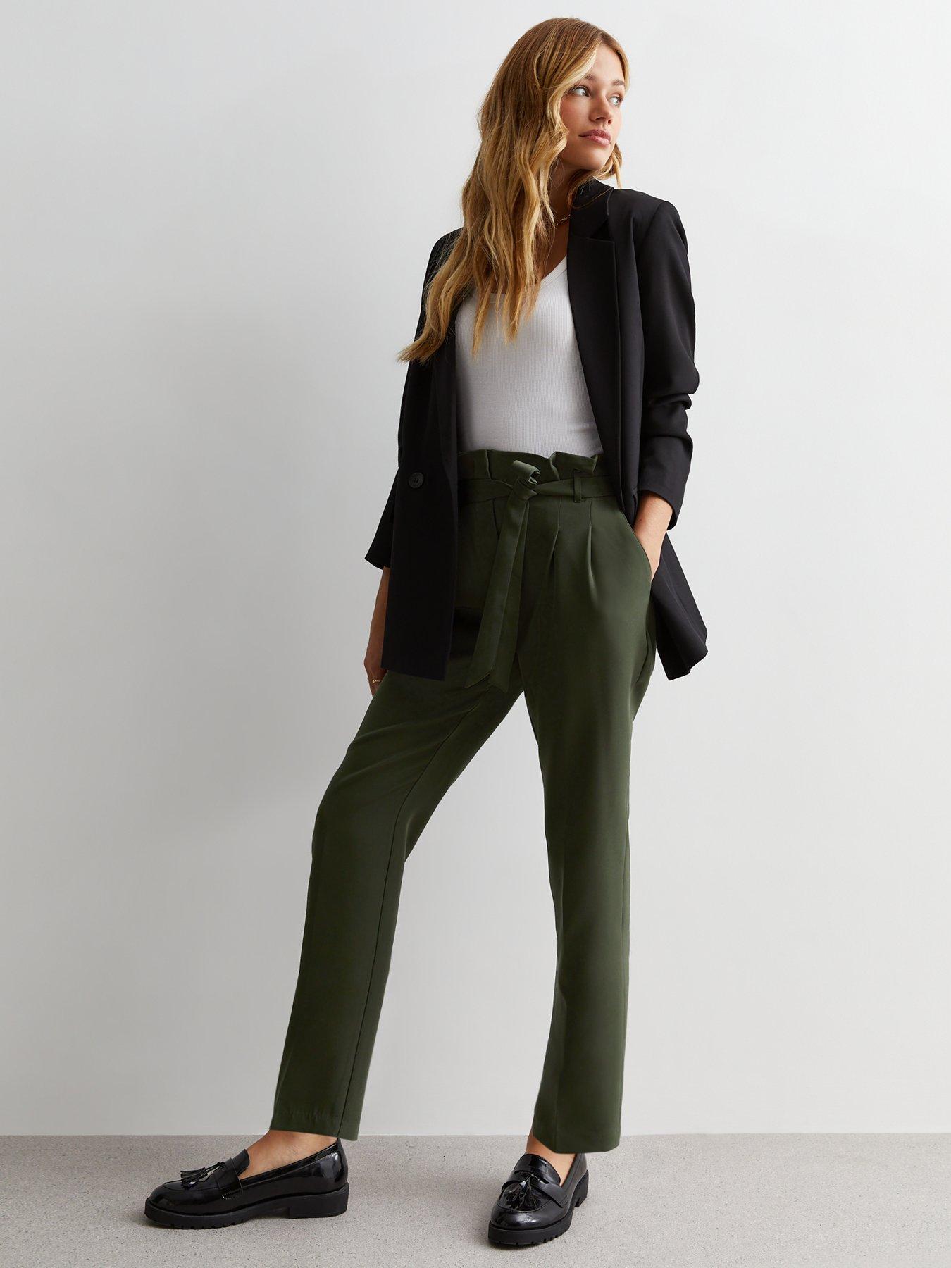 new-look-khaki-high-waist-paperbag-trousersback