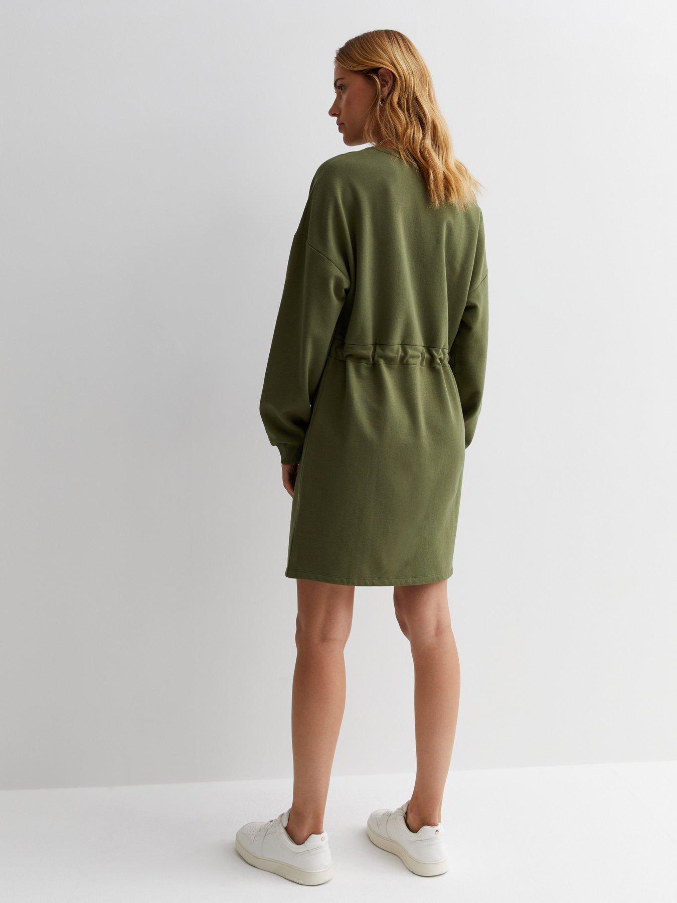 new-look-khaki-jersey-drawstring-sweatshirt-mini-dressstillFront