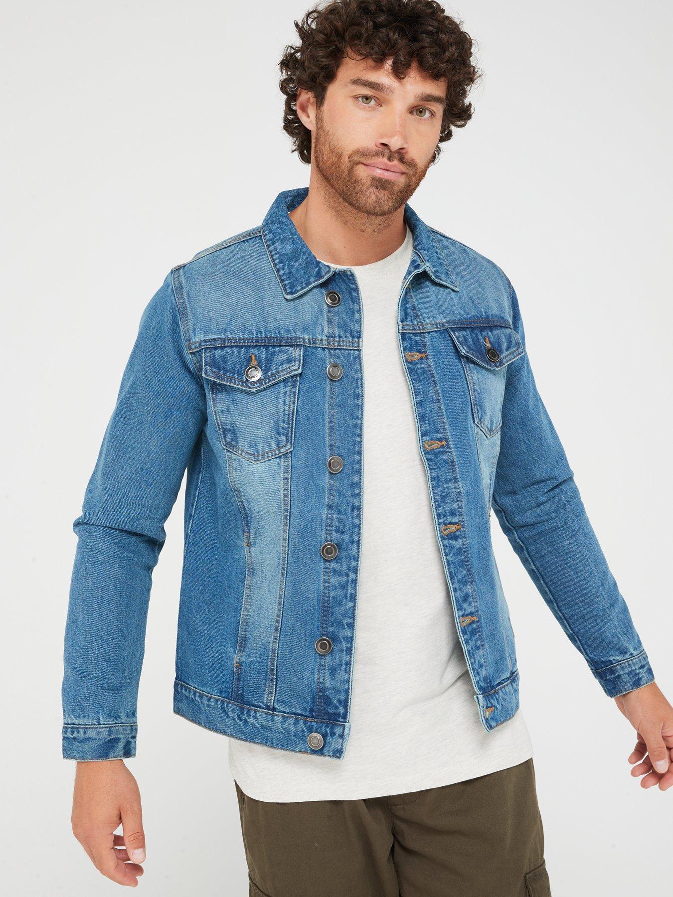 Mid wash denim clearance jacket