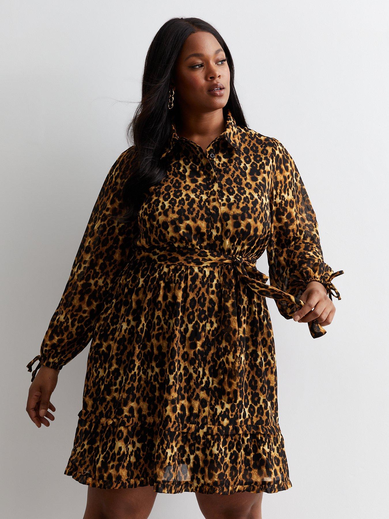 Animal print best sale frill dress