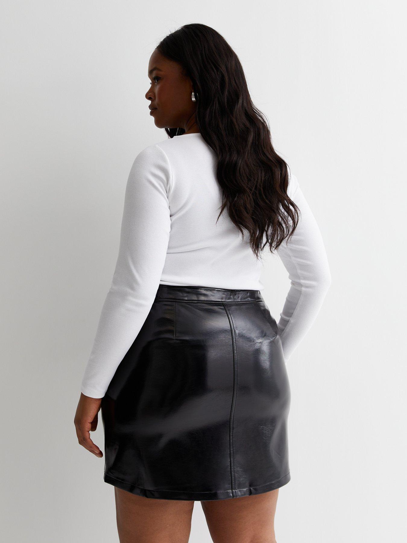 Black leather hotsell skirt littlewoods