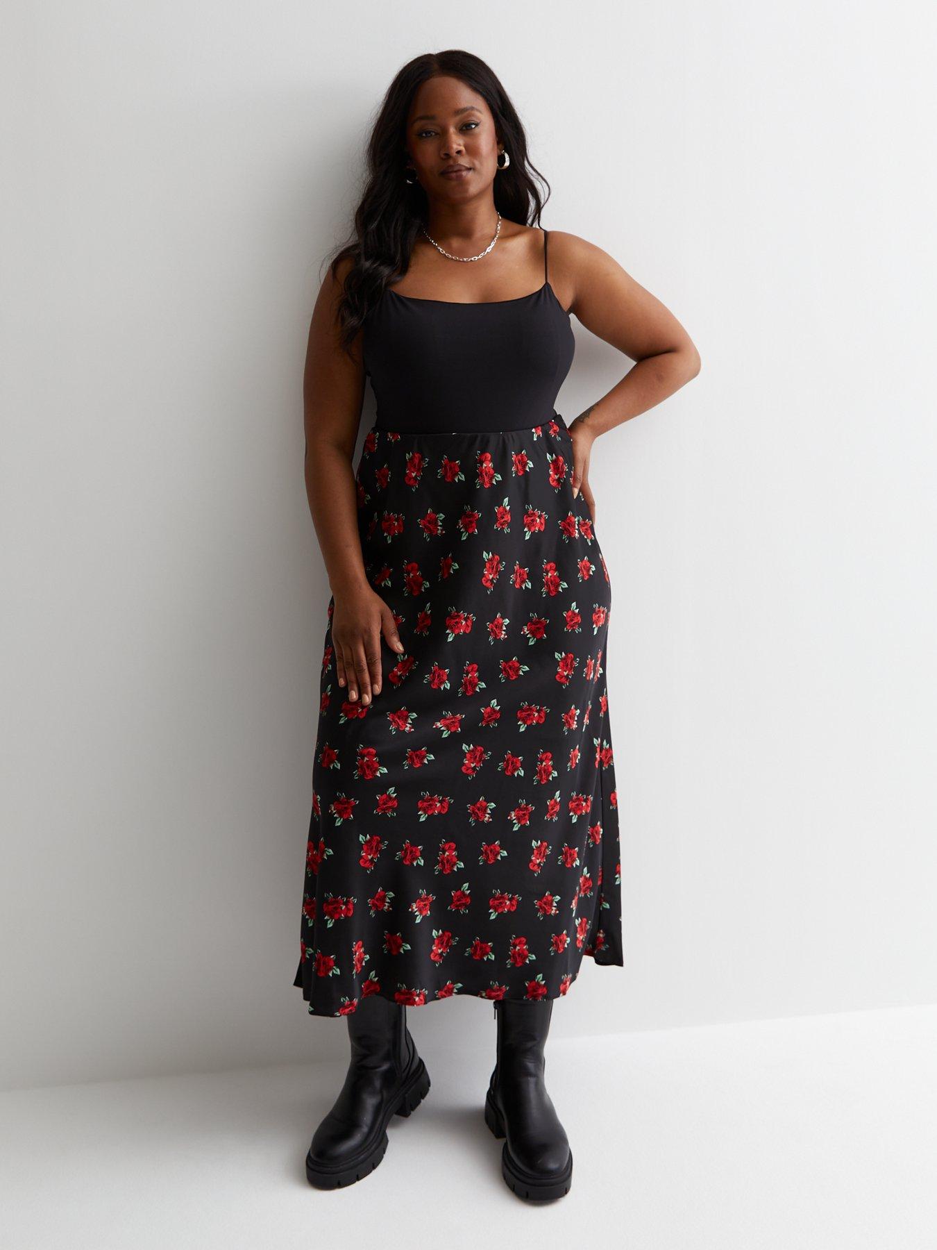 Rose print maxi sales skirt