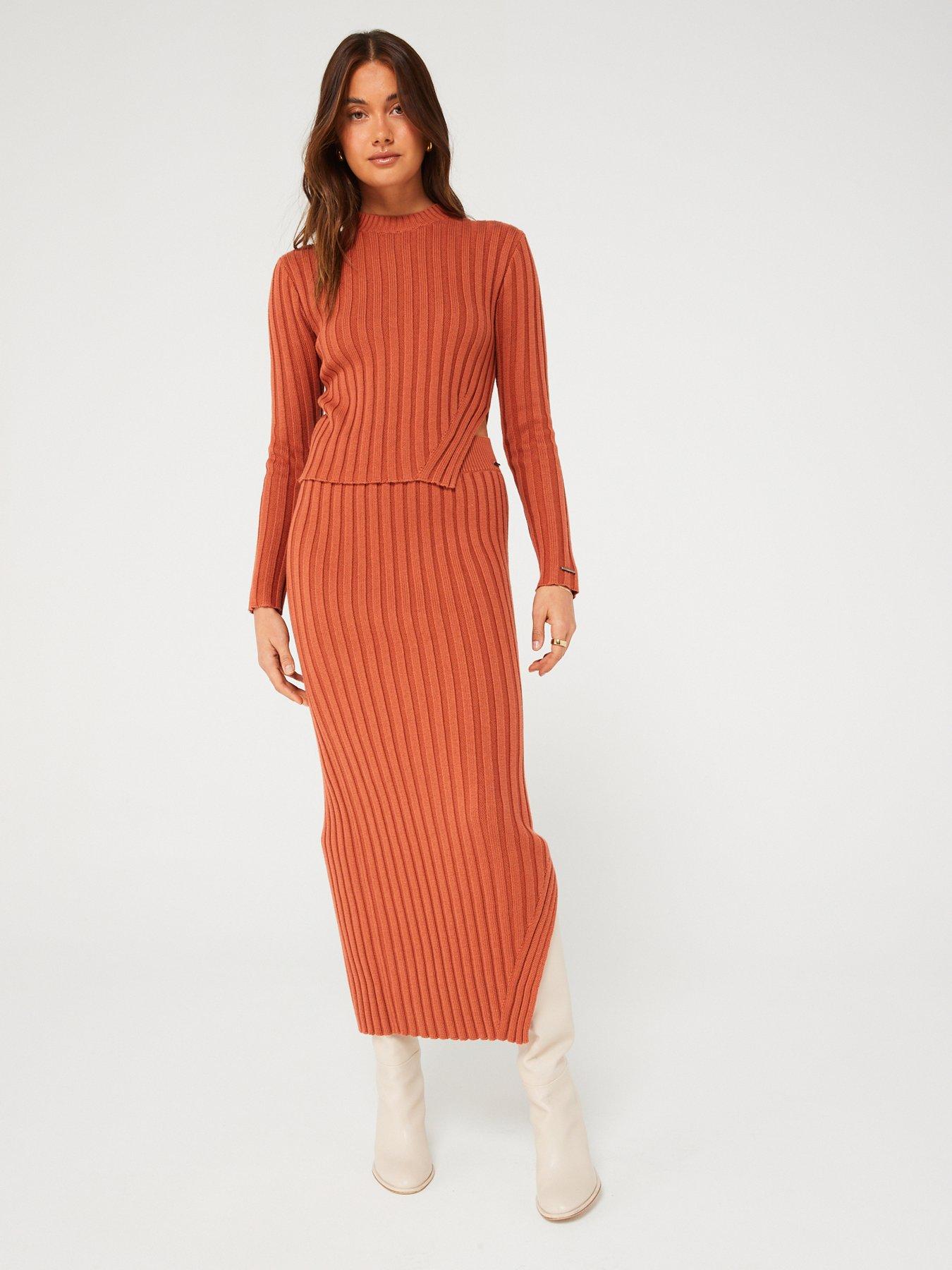 calvin-klein-wool-blend-side-split-knitted-jumper-orangeoutfit