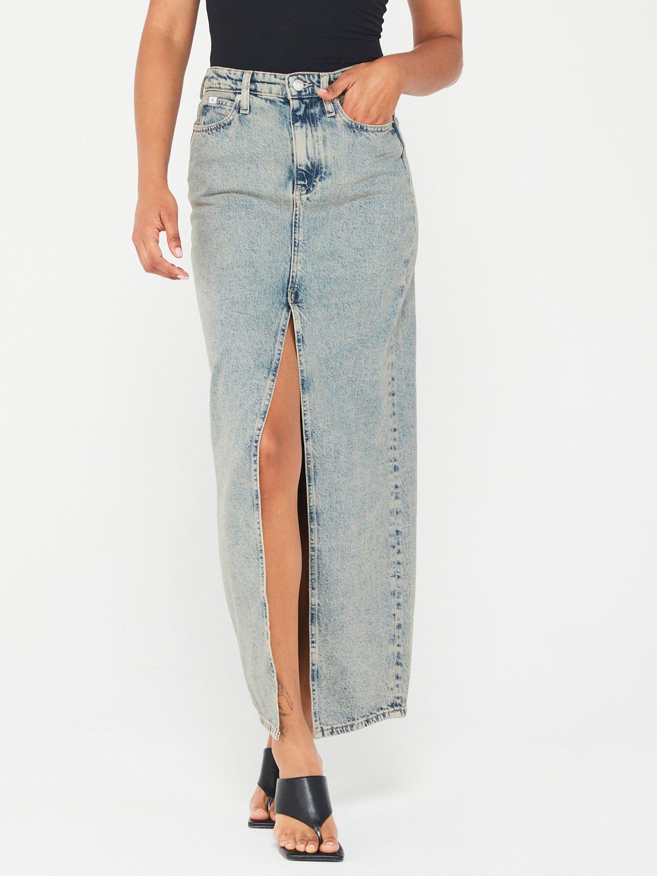 calvin-klein-jeans-front-split-maxi-denim-skirt-blue