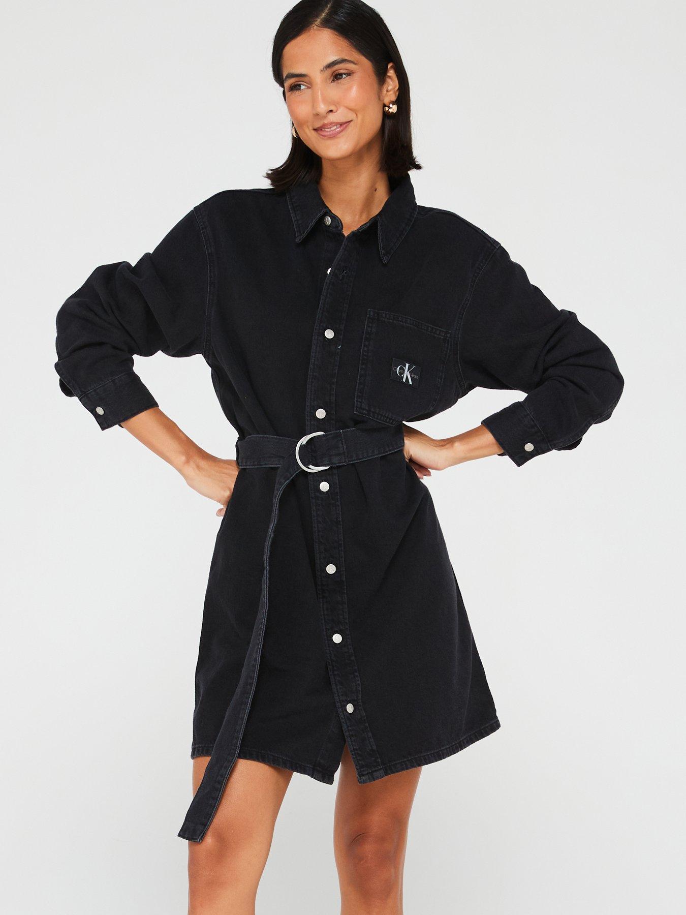 Agolde Mazie denim shirt dress in washed black disappear | Pipe and Row -  PIPE AND ROW