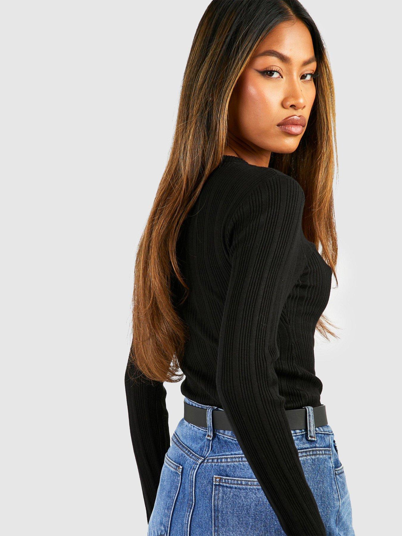 boohoo-rib-knitted-top-blackstillFront