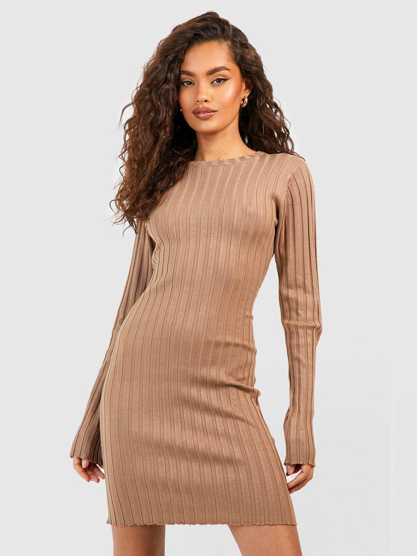 Mamalicious Maternity Anne Knitted Dress - Beige
