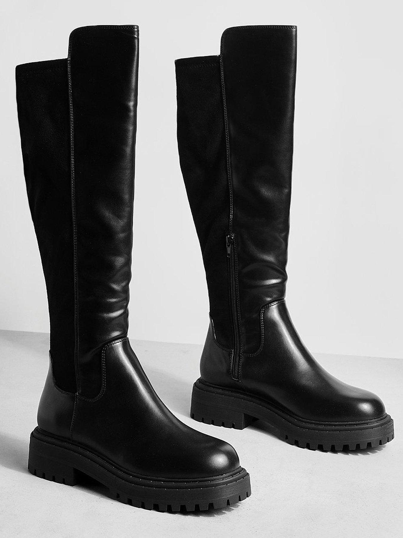 Boohoo biker hot sale boots