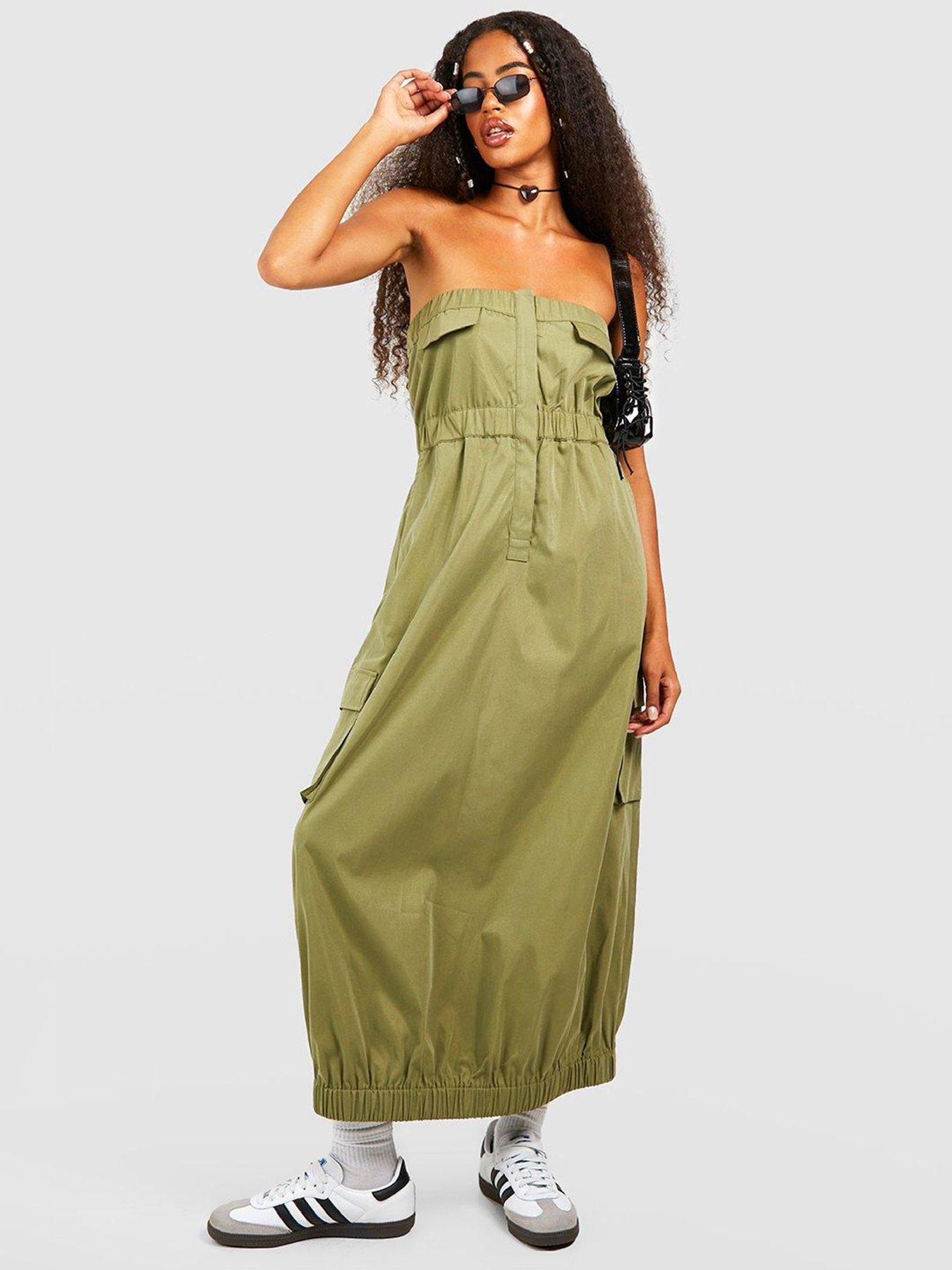 Boohoo shop khaki dress