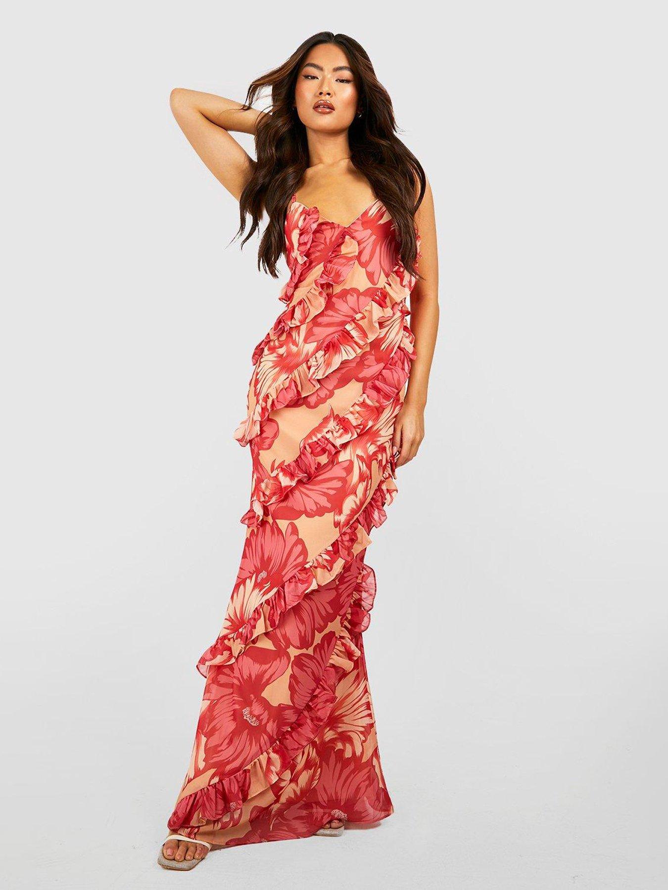 boohoo-floral-ruffle-maxi-dress-pinkback