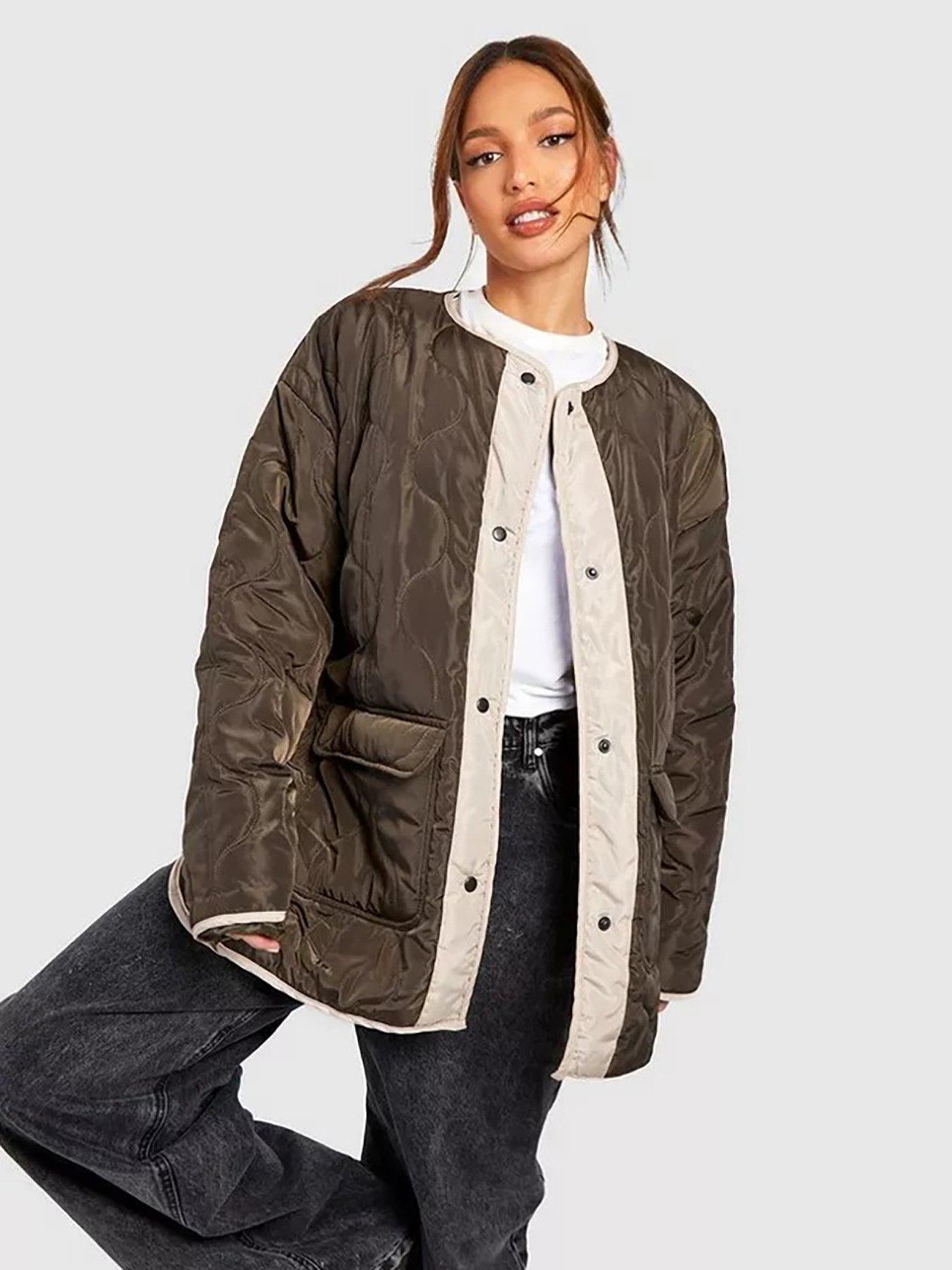 boohoo-quilted-oversized-jacket-khakifront