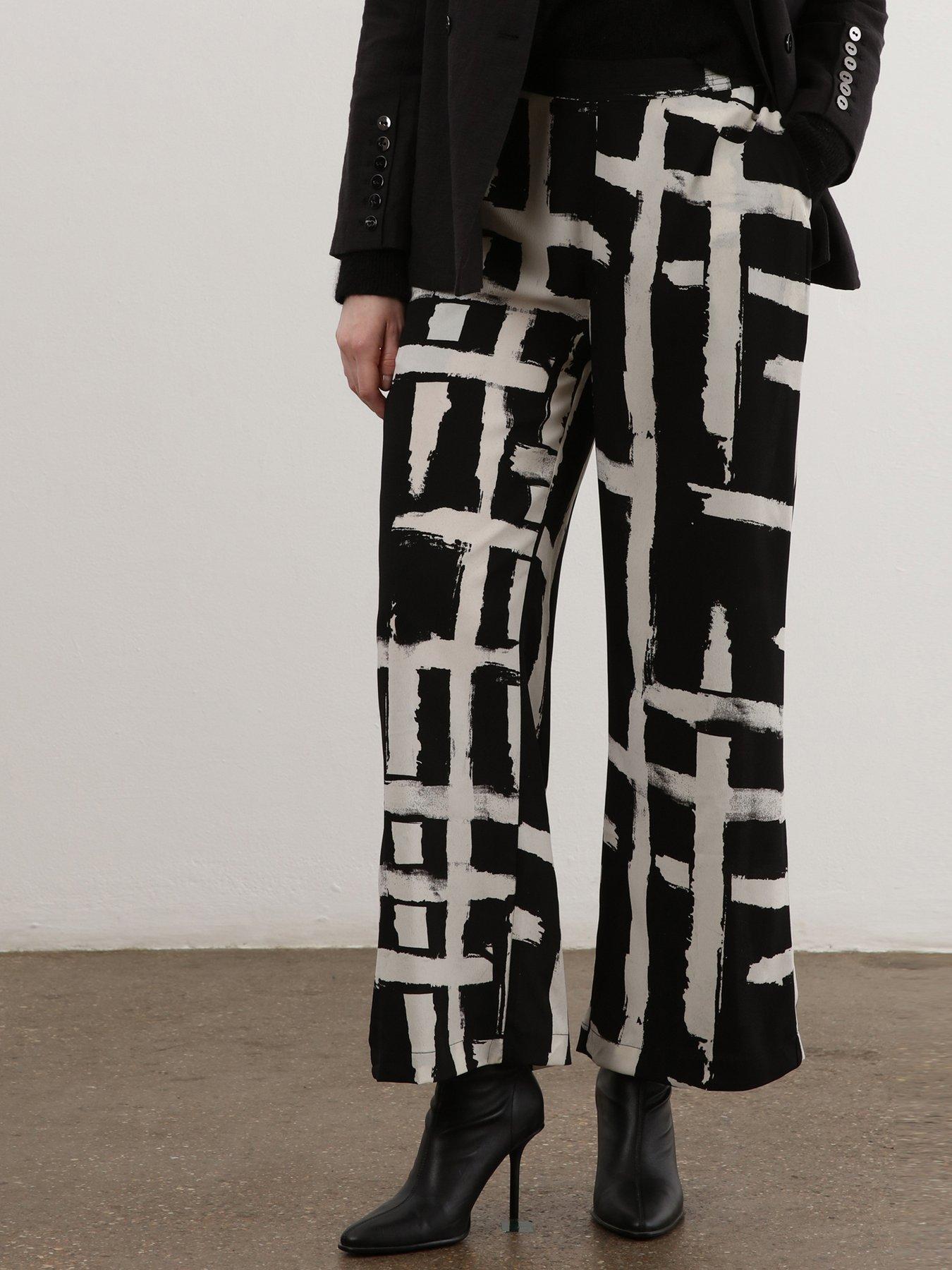 religion-wide-leg-printed-trouser-blackwhite