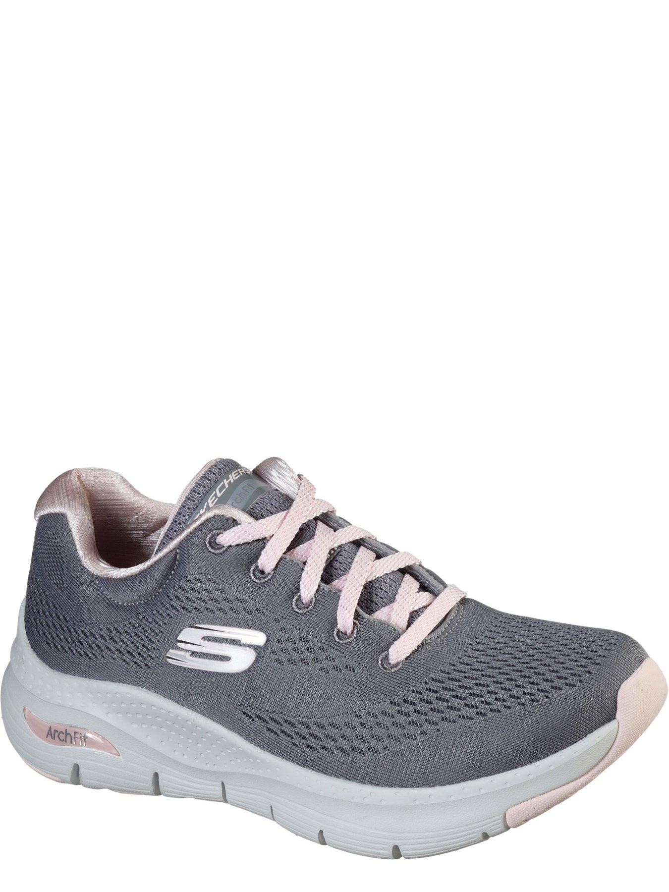 Pink lace hot sale skechers