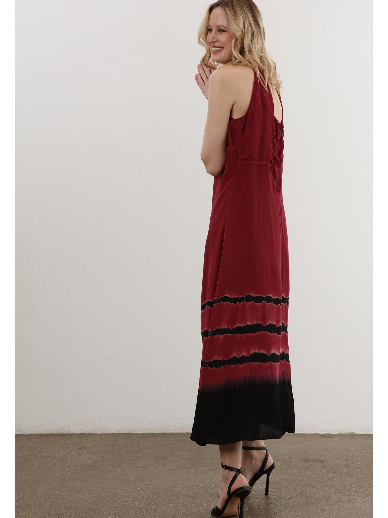 religion-halterneck-printed-midaxi-dress-burgundy-redstillFront