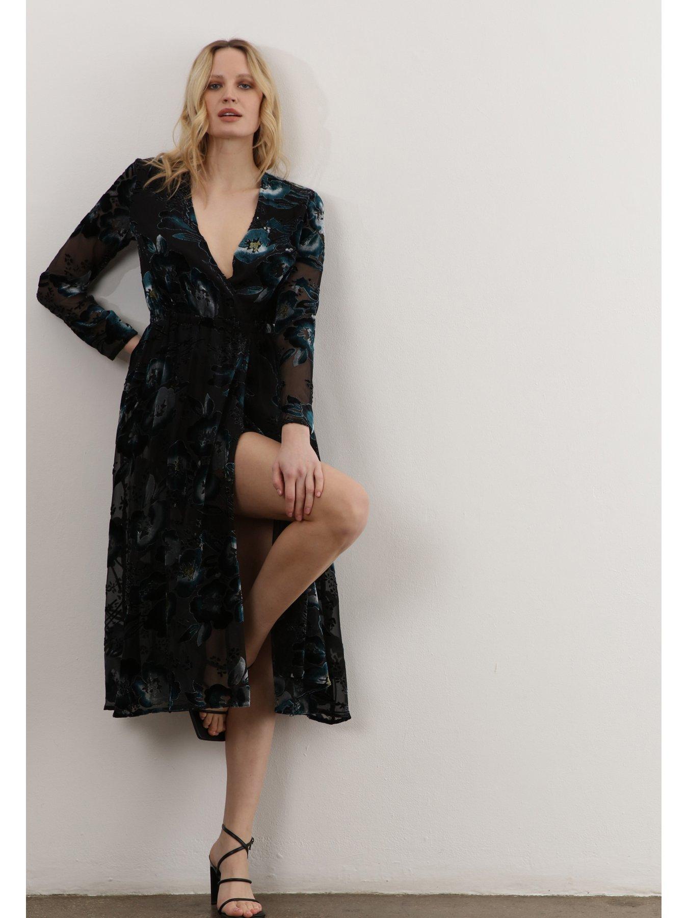 religion-velvet-floral-midi-wrap-dress-blackstillFront