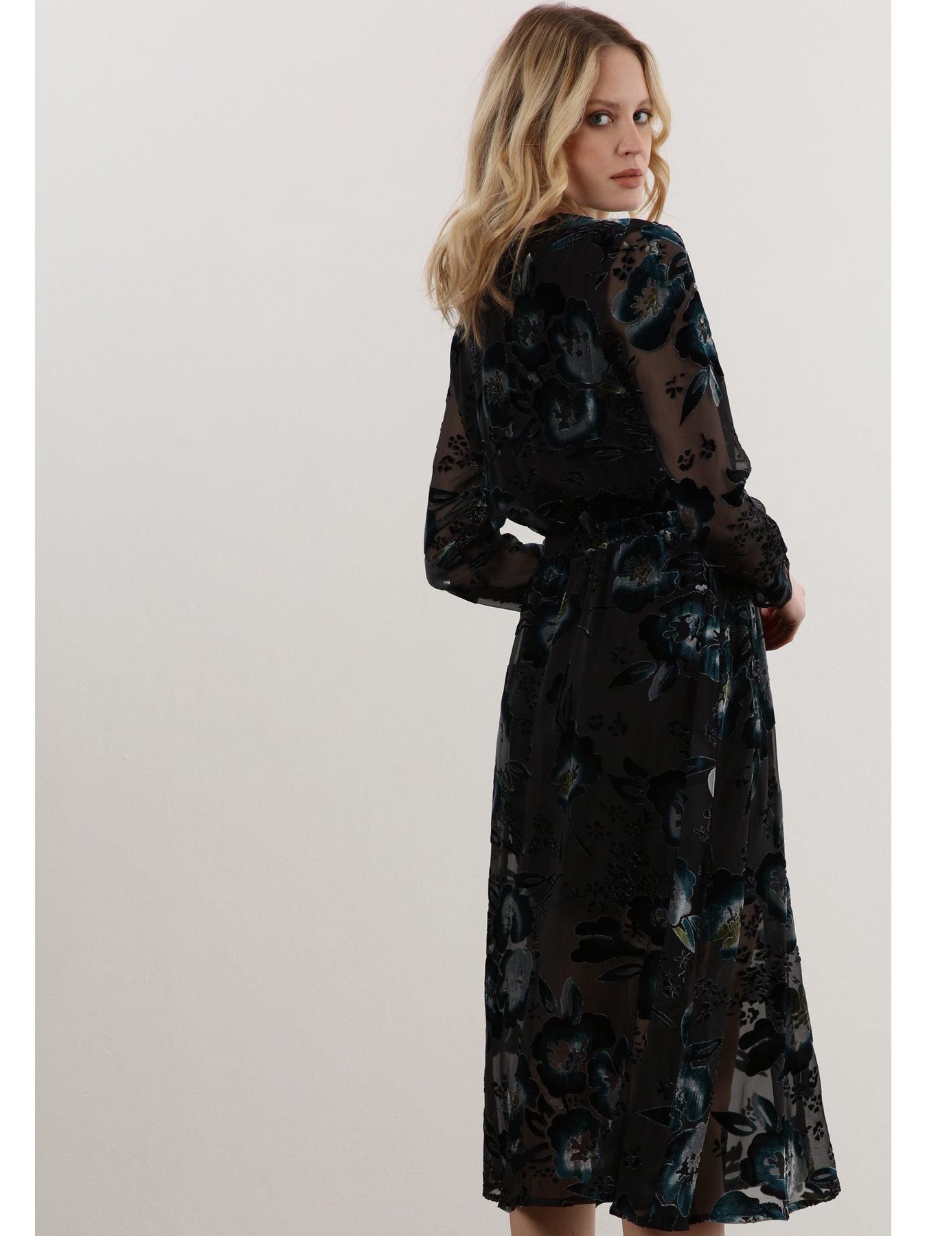 religion-velvet-floral-midi-wrap-dress-blackback