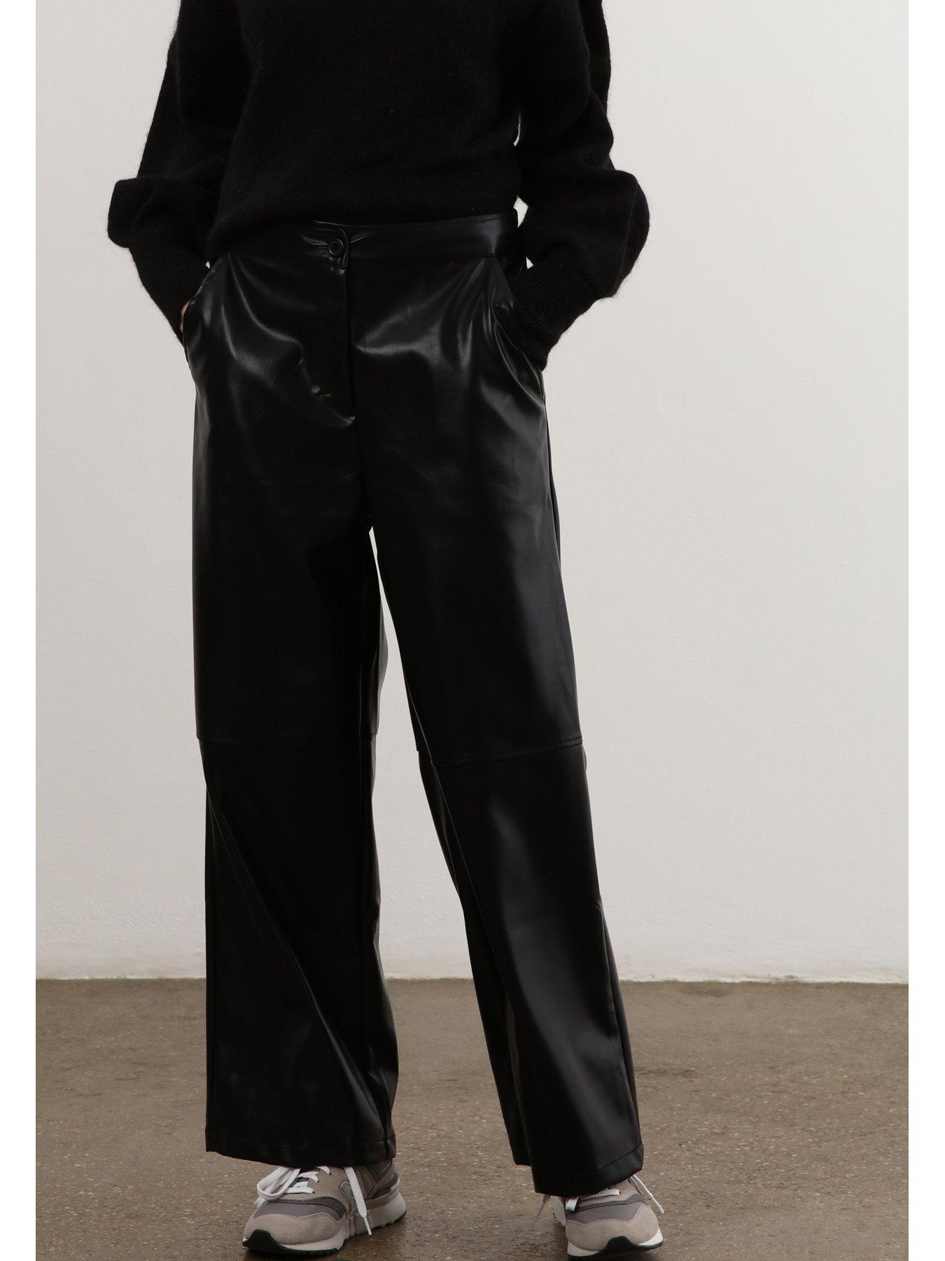 religion-wide-leg-faux-leather-look-trouser-blackdetail