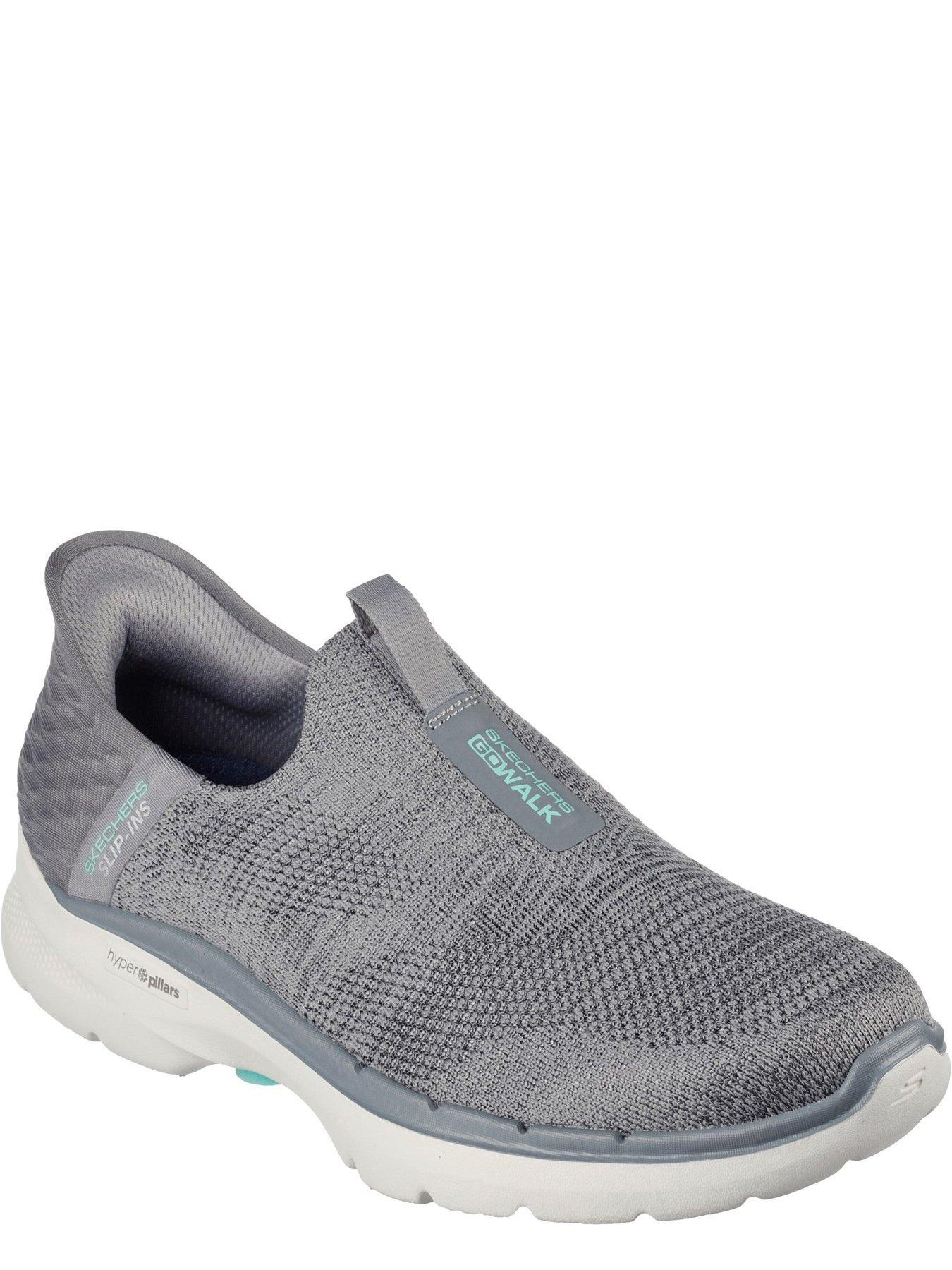 Go Walk 6 High Apex Stretch Knit Slip-ins Trainers - Grey