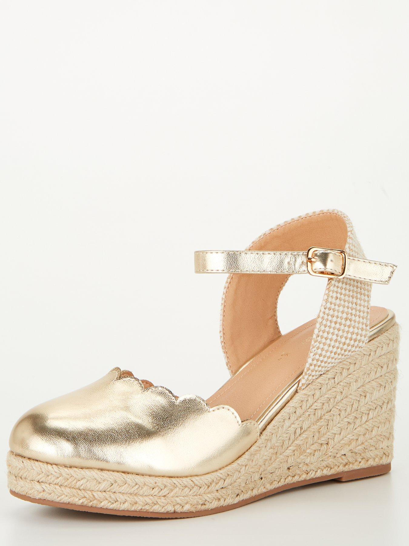 v-by-very-wide-fit-scalloped-edge-close-toe-wedge-goldstillFront