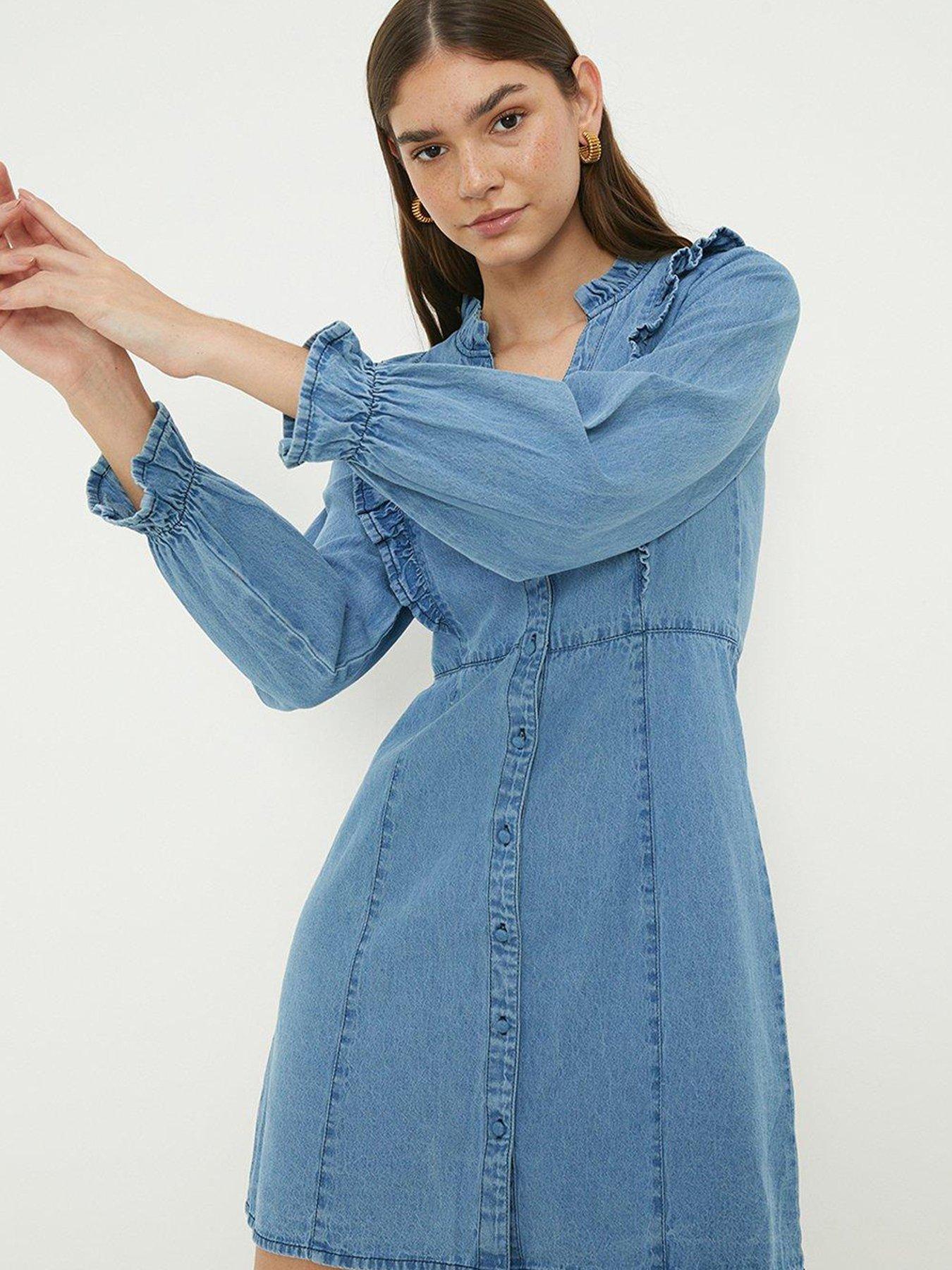 Dorothy perkins indigo hot sale denim shirt dress