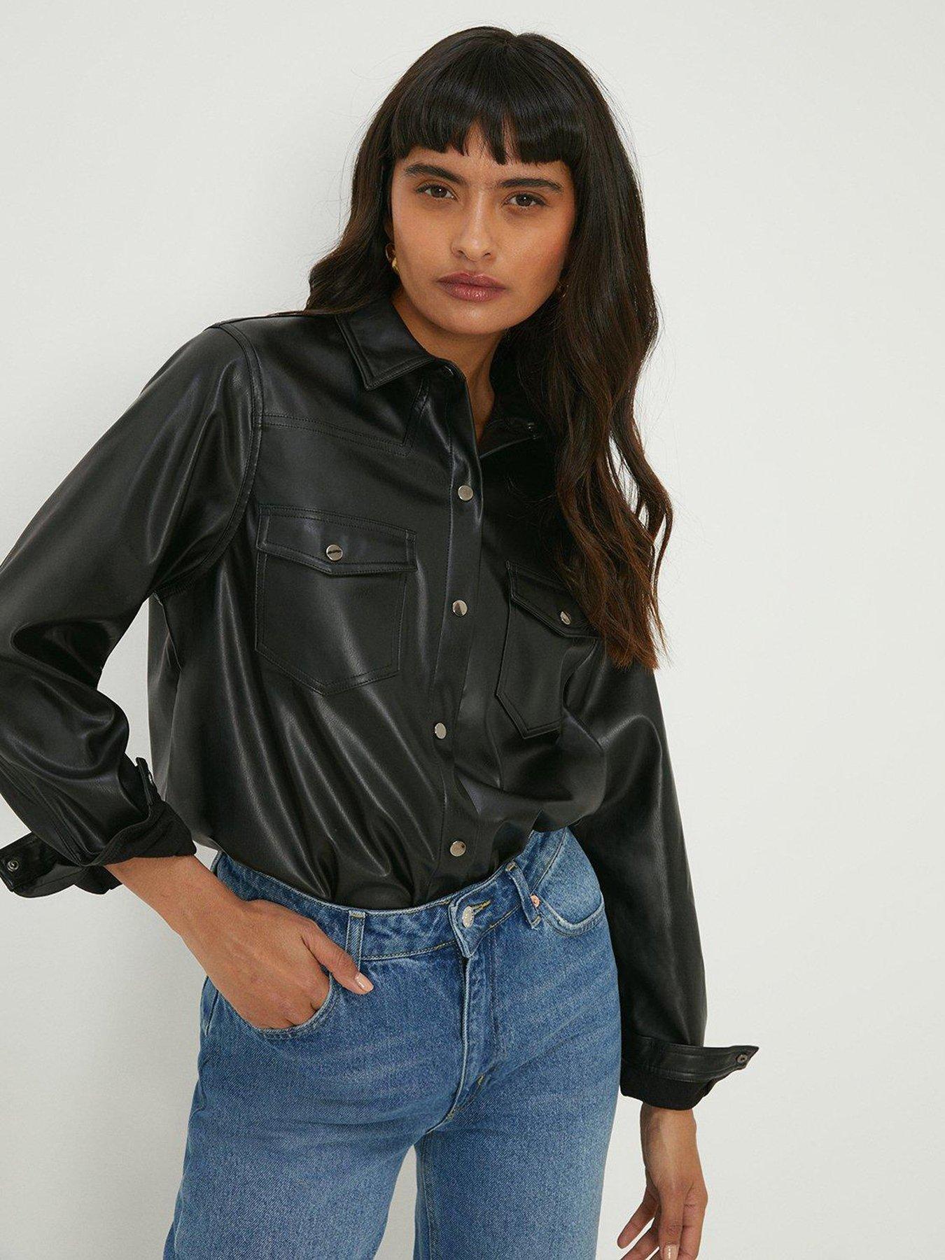 Fake 2025 leather blouse