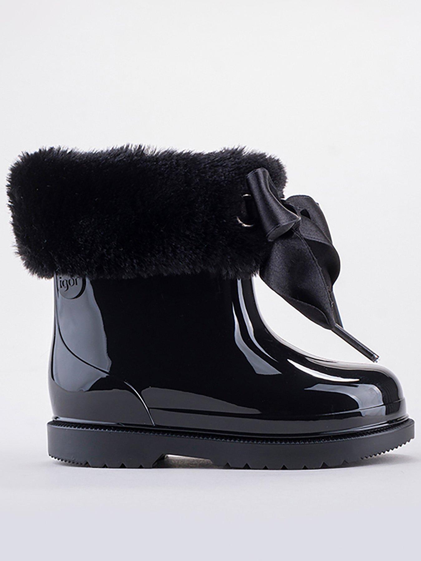 igor-bimbi-soft-faux-fur-wellington-boot-black