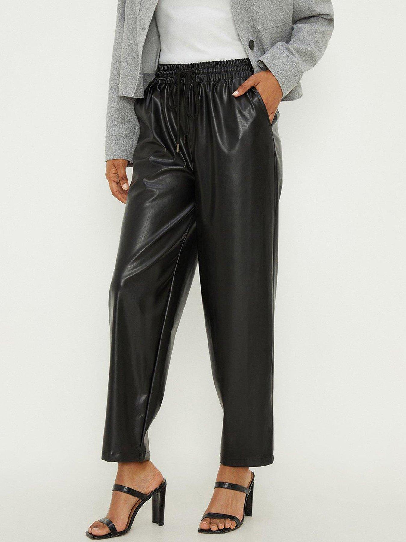 dorothy-perkins-faux-leather-jogger-black