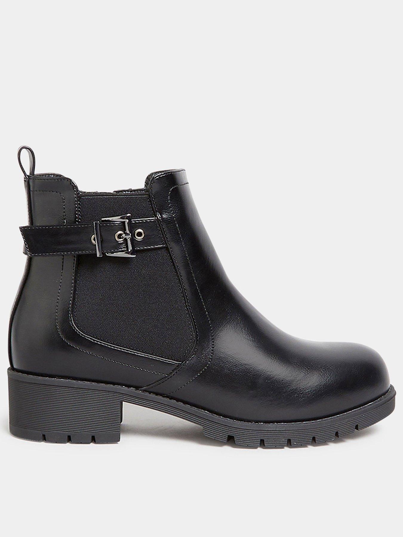 yours-wide-fit-buckle-ankle-boot-black