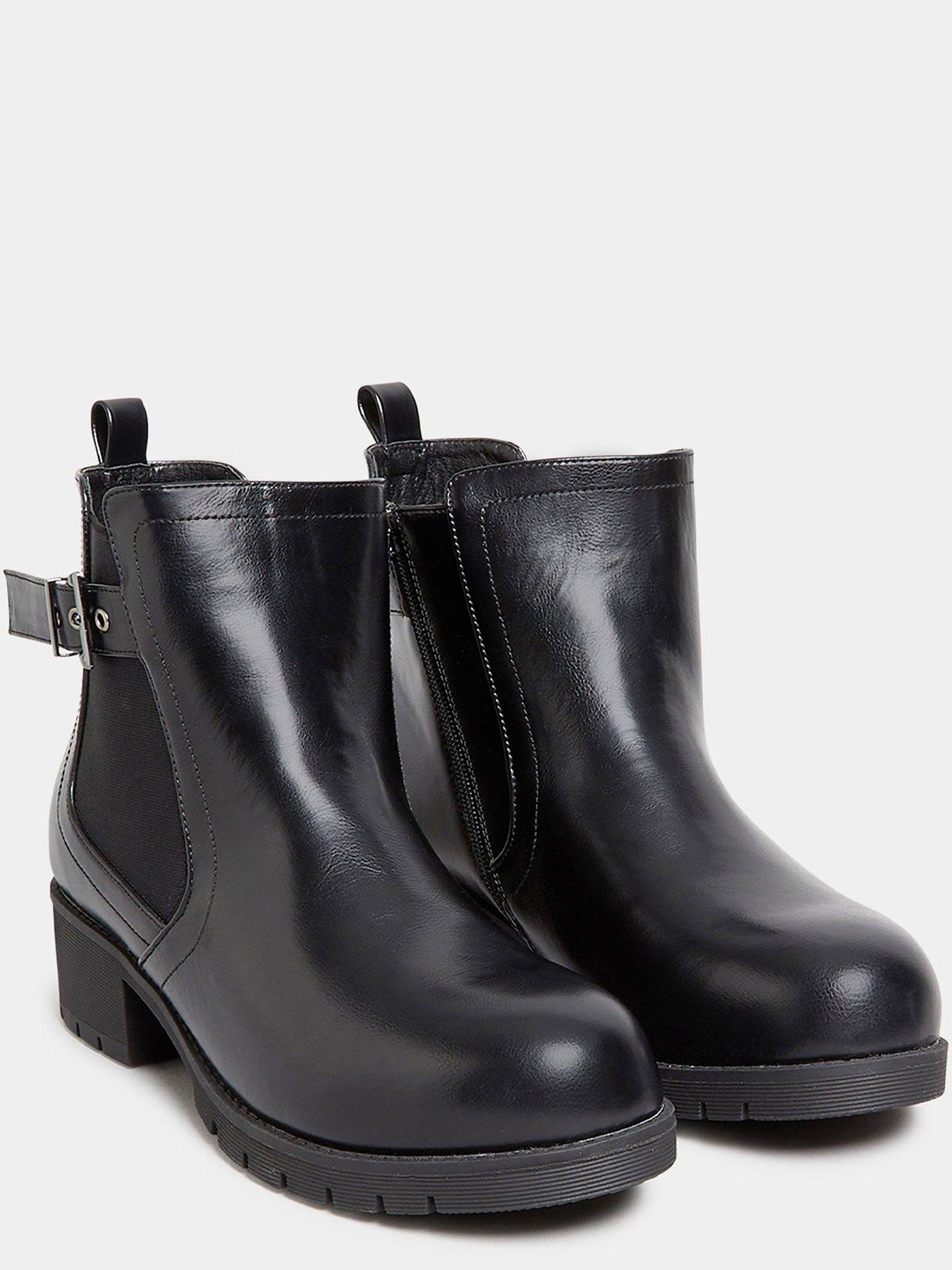 yours-wide-fit-buckle-ankle-boot-blackstillFront