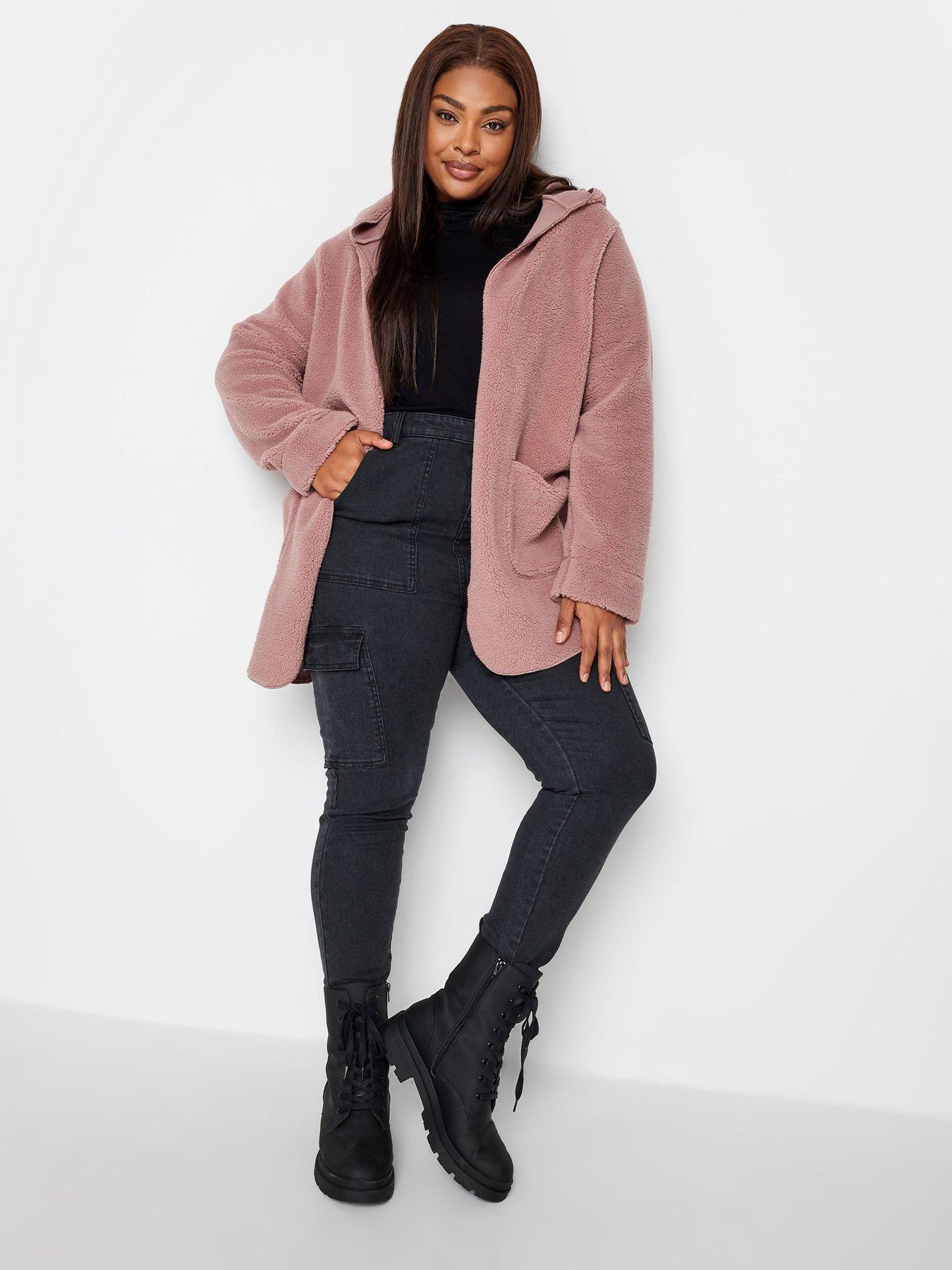 yours-yours-pink-teddy-hooded-jacketback