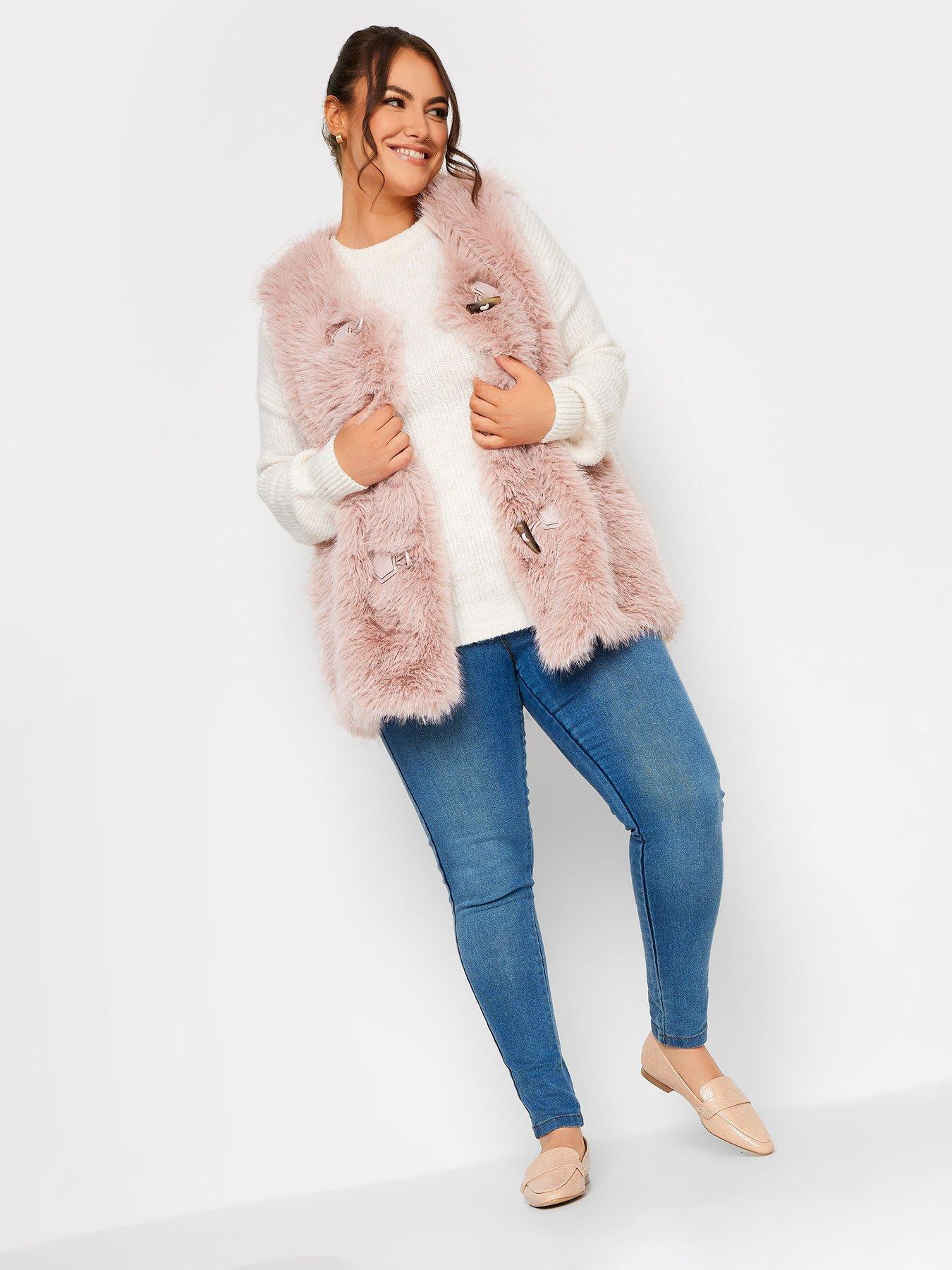 yours-plush-fur-gilet-with-toggles-pinkback