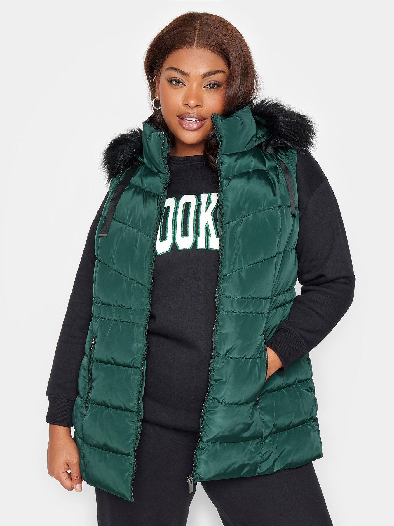 Ladies gilet outlet with fur hood