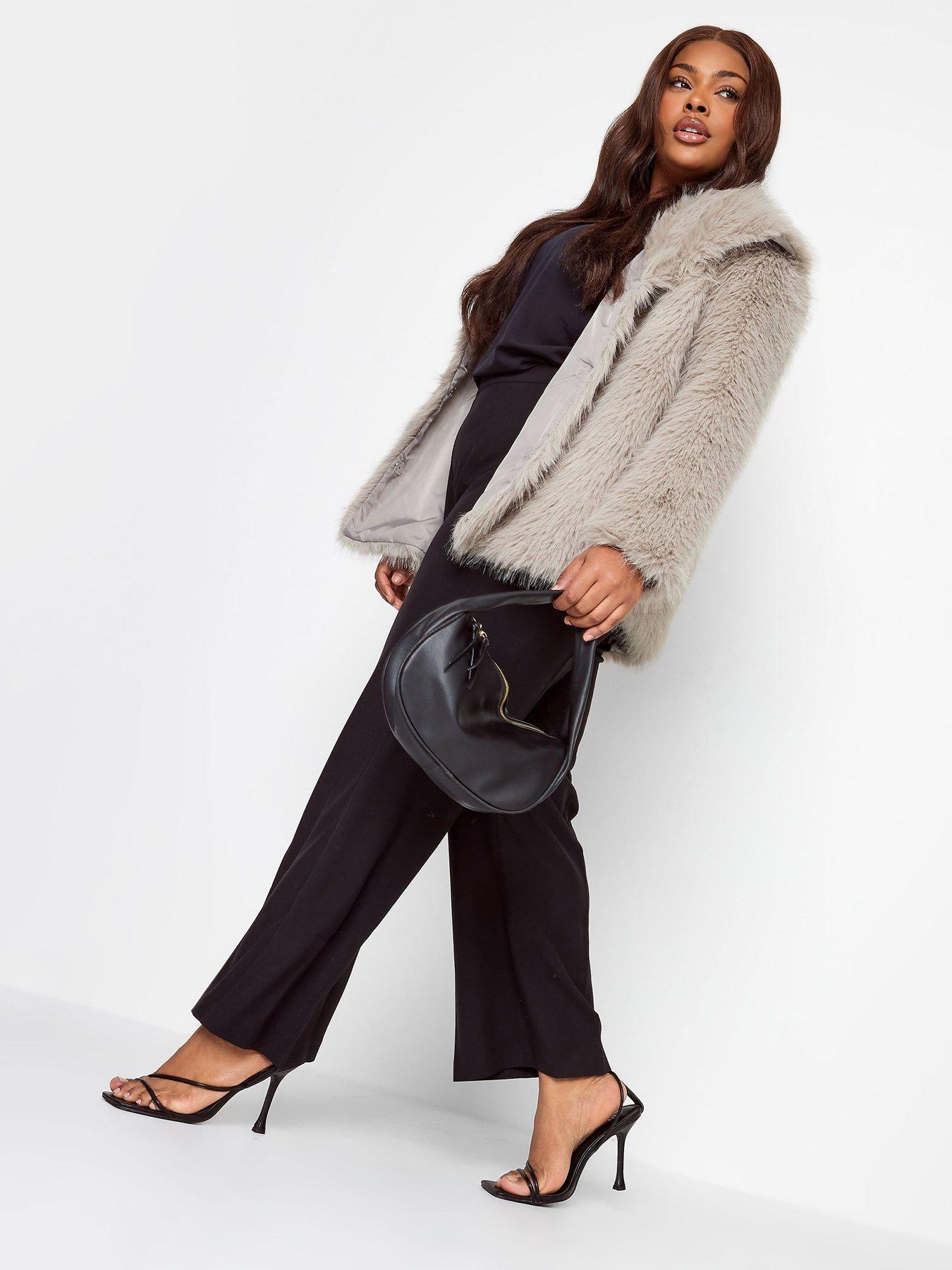 Missguided grey fur clearance jacket